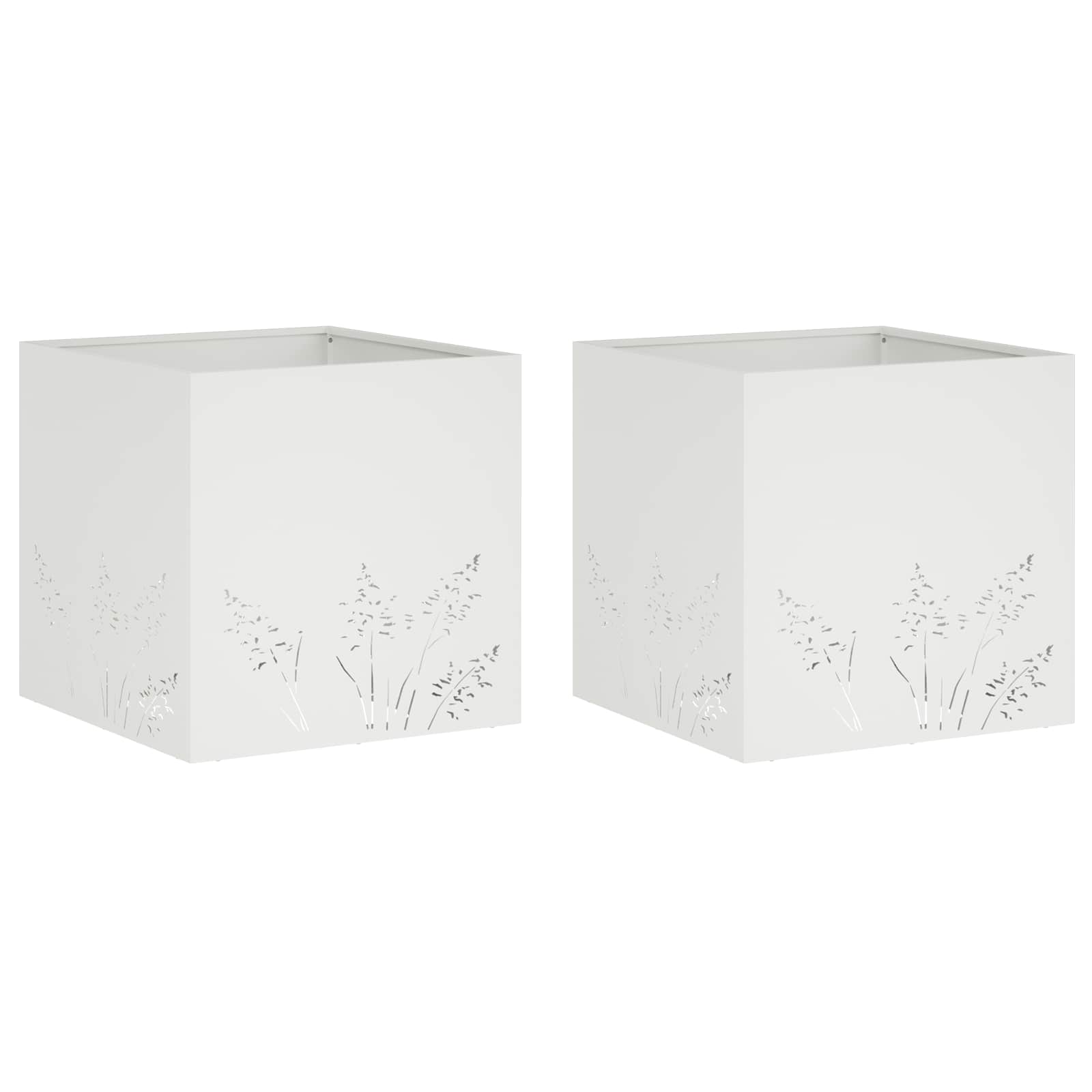 Vaso da giardino 2 pz Bianco 50 x 50 x 49 cm