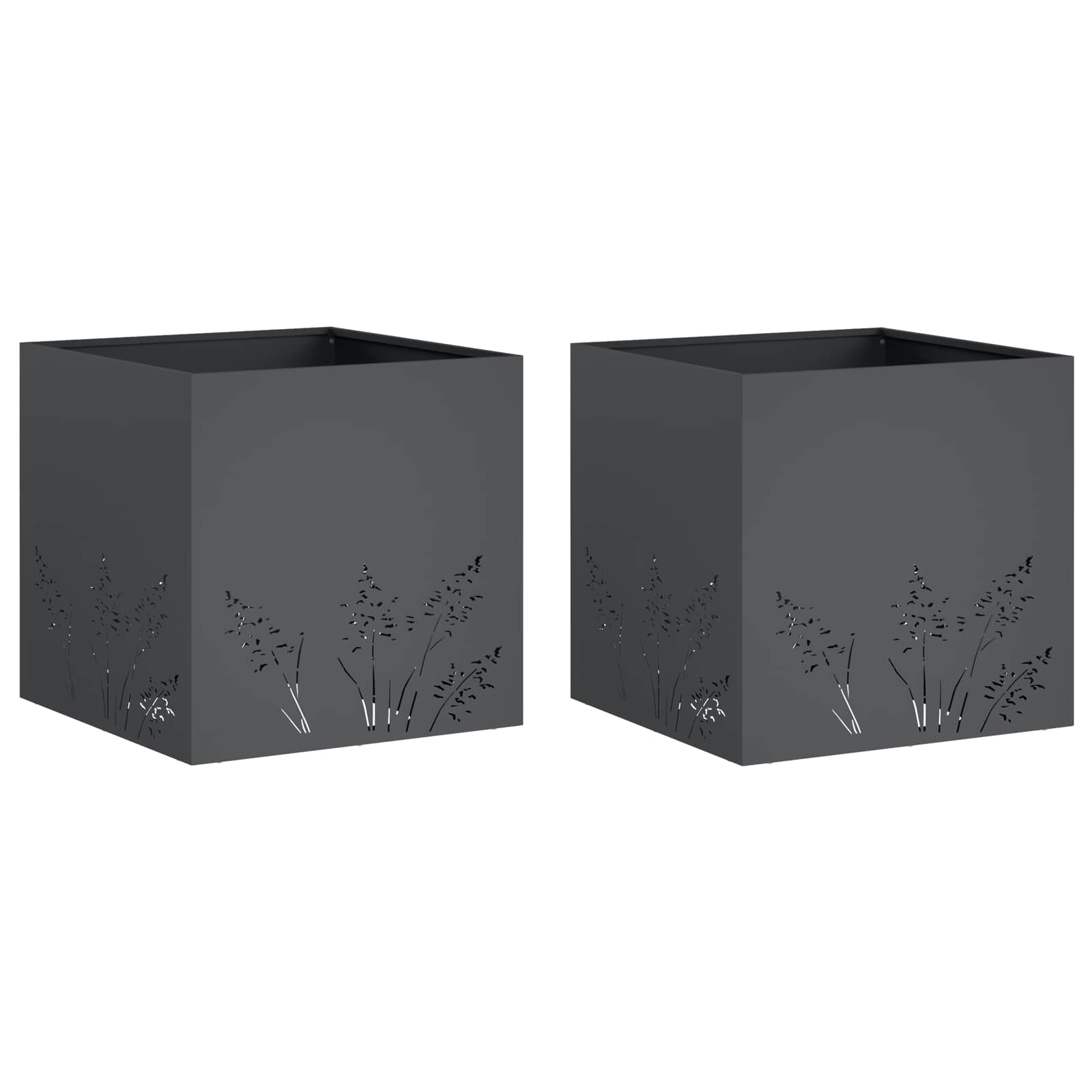 Vaso da giardino 2 pz Antracite 50 x 50 x 49 cm