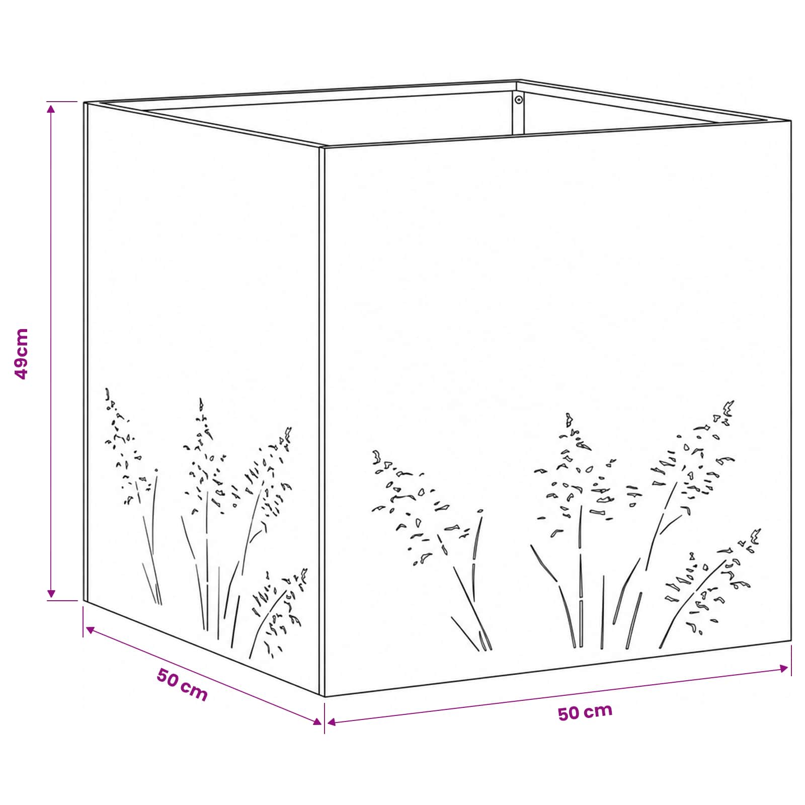 Vaso da giardino Argento 50 x 50 x 49 cm Acciaio Inox