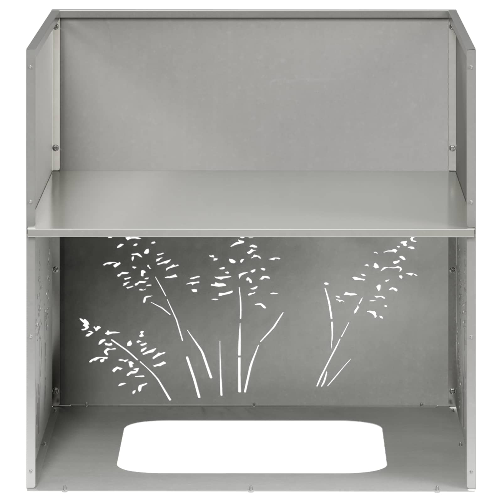 Vaso da giardino 2 pz Argento 50 x 50 x 49 cm Acciaio Inox