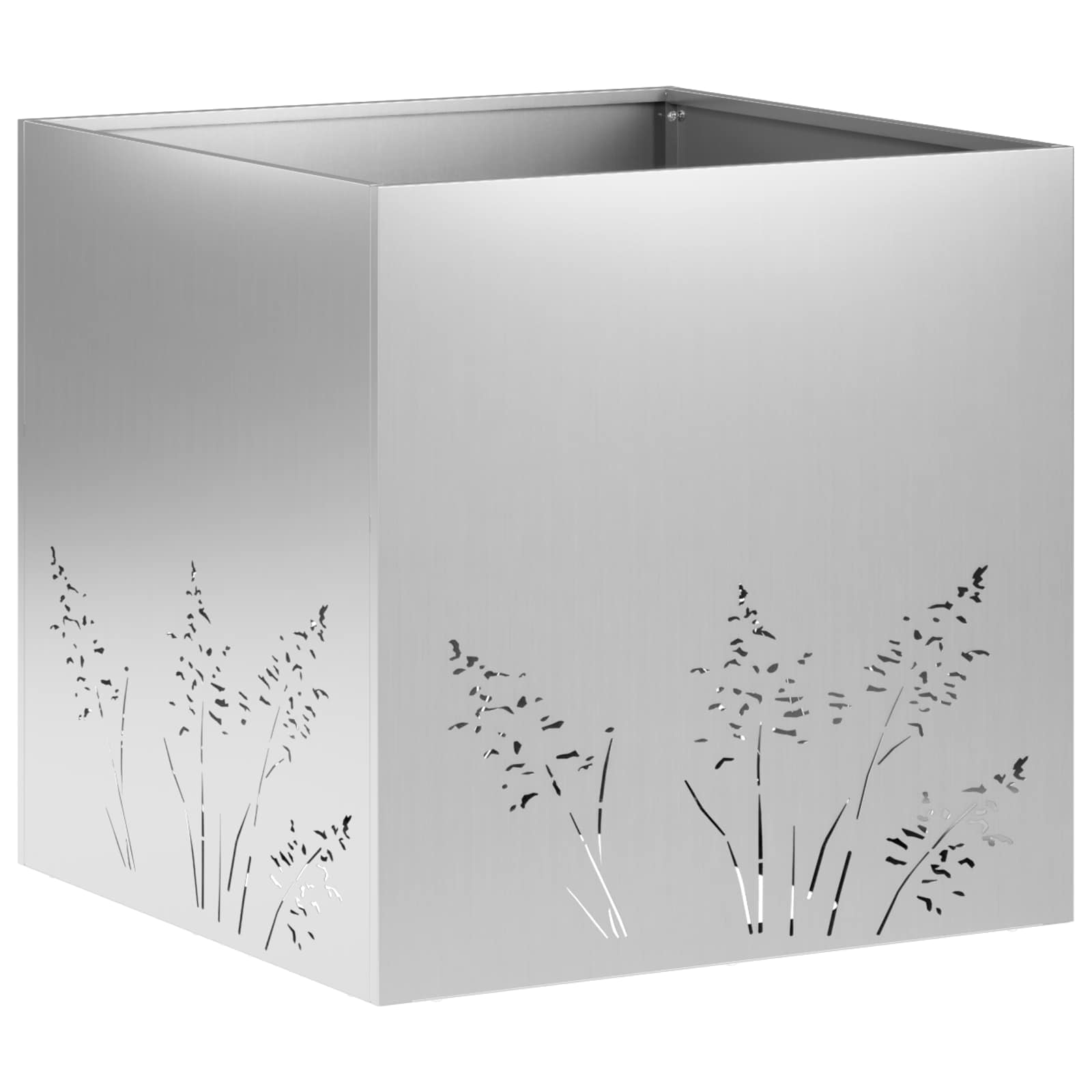 Vaso da giardino 2 pz Argento 50 x 50 x 49 cm Acciaio zincato