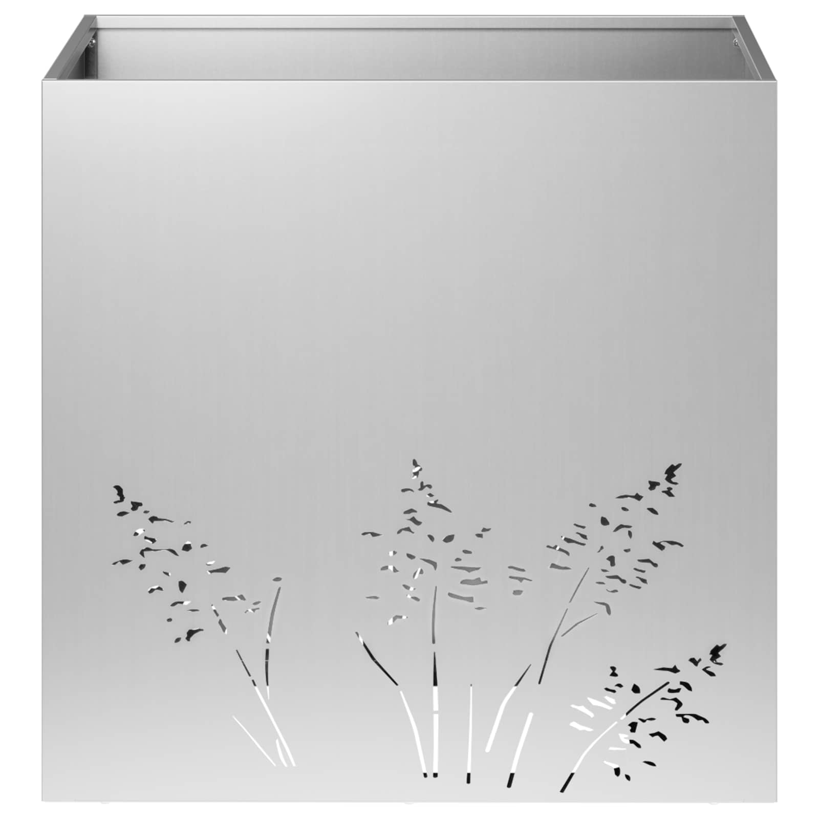Vaso da giardino 2 pz Argento 50 x 50 x 49 cm Acciaio zincato