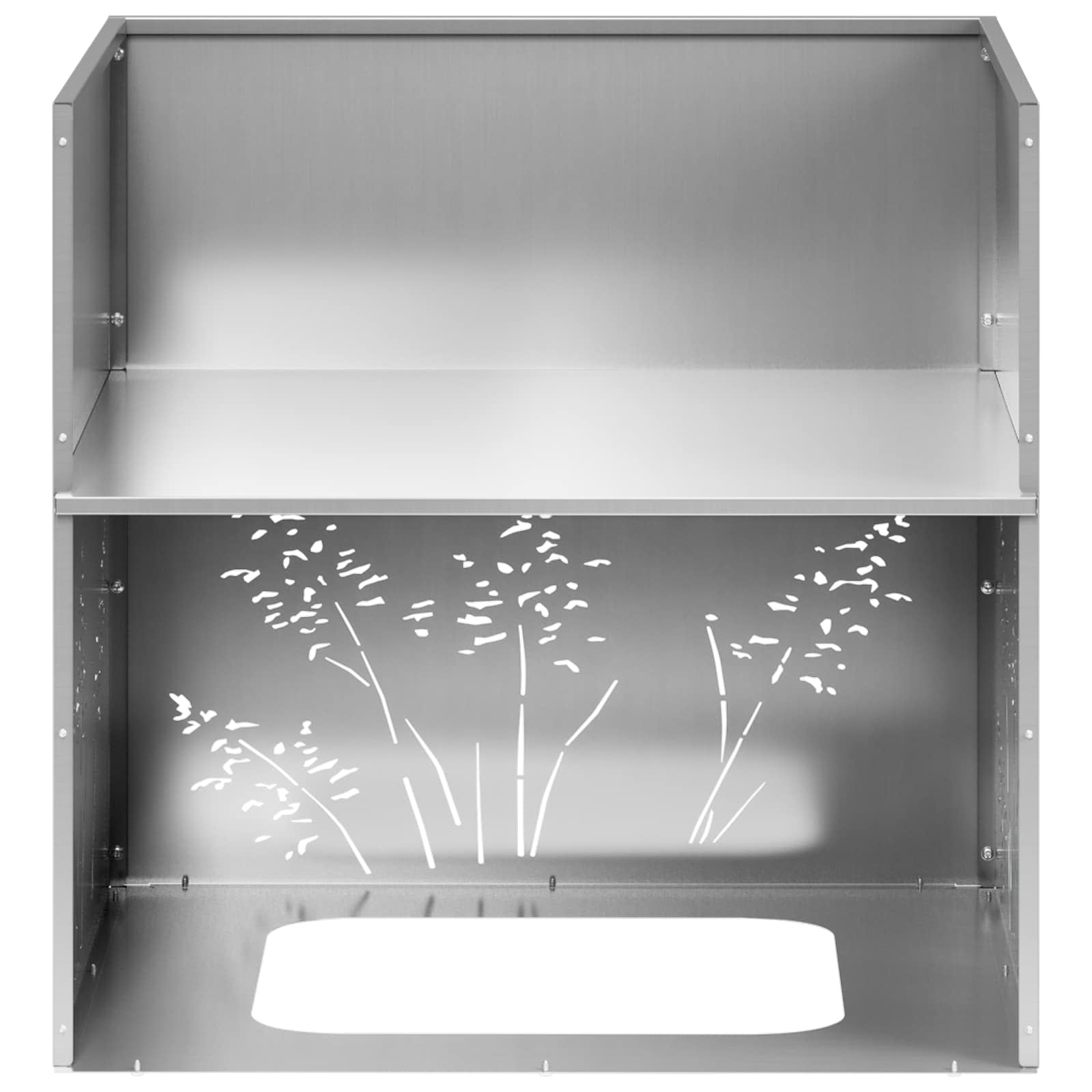 Vaso da giardino 2 pz Argento 50 x 50 x 49 cm Acciaio zincato