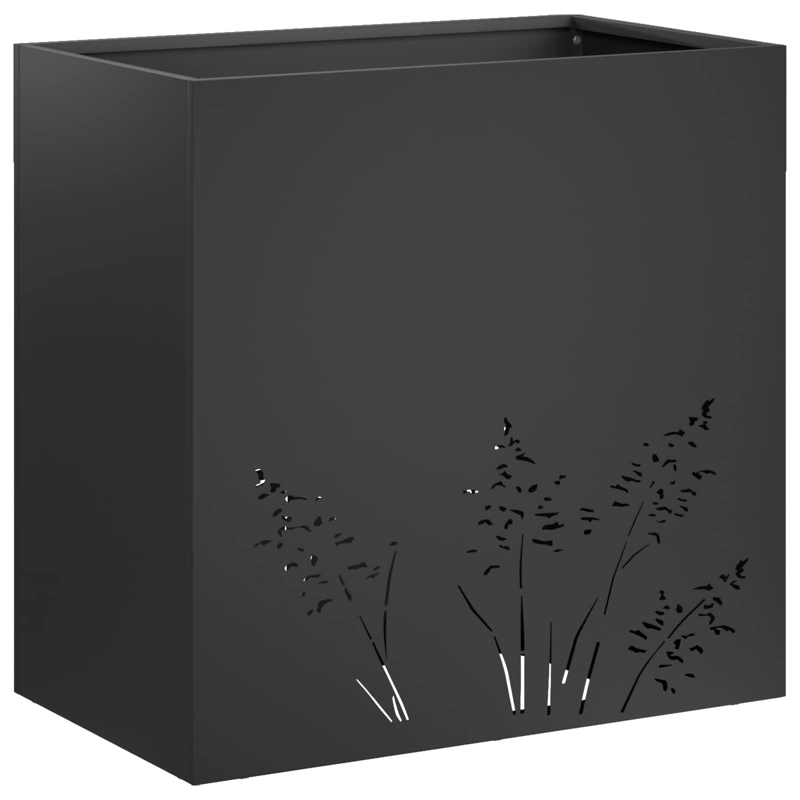 Vaso da giardino Nero 50 x 30 x 49 cm Acciaio laminato a freddo