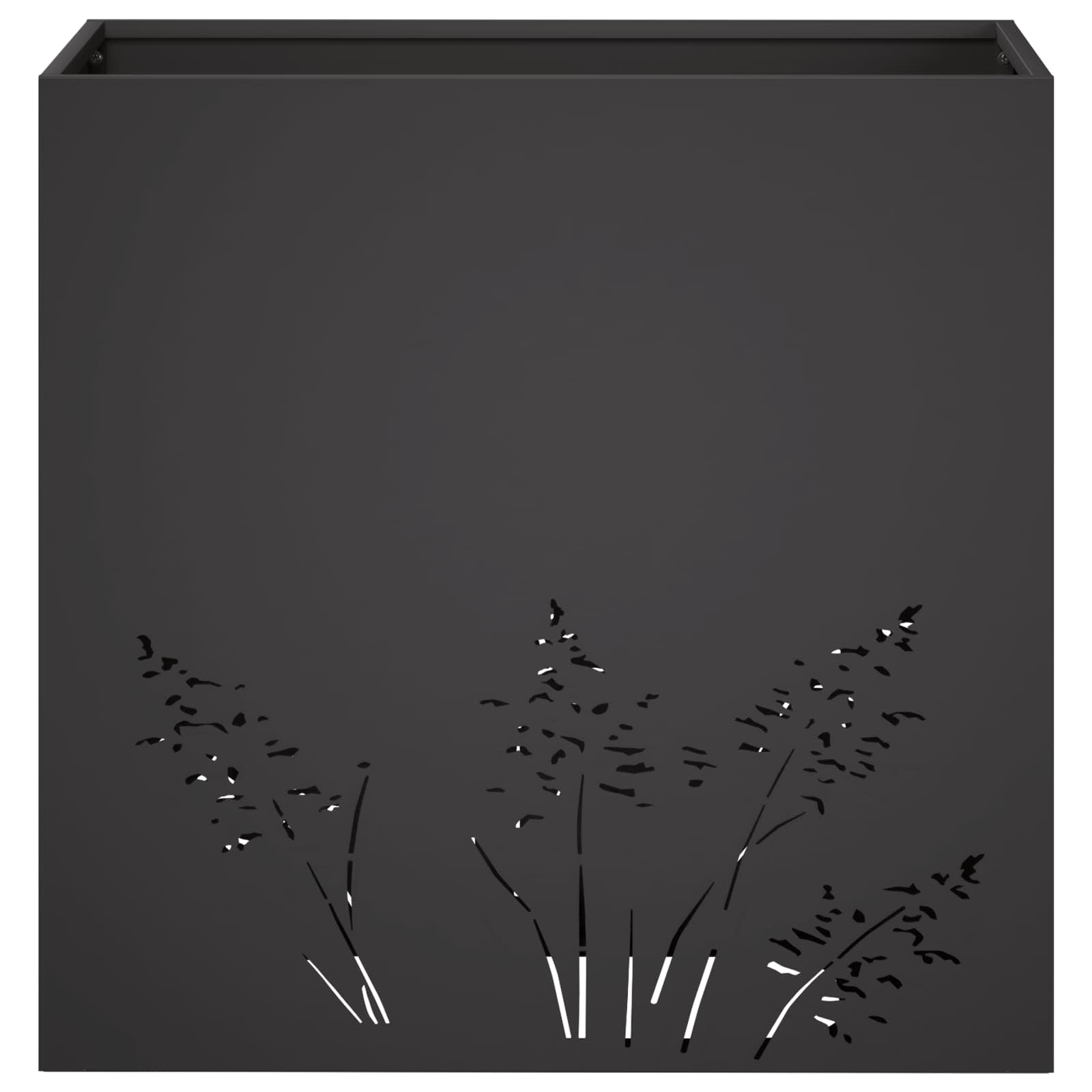 Vaso da giardino Nero 50 x 30 x 49 cm Acciaio laminato a freddo