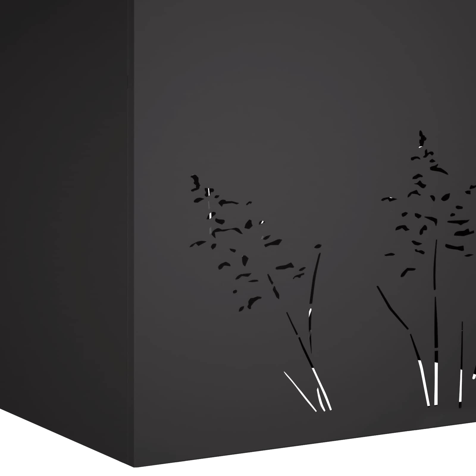 Vaso da giardino Nero 50 x 30 x 49 cm Acciaio laminato a freddo