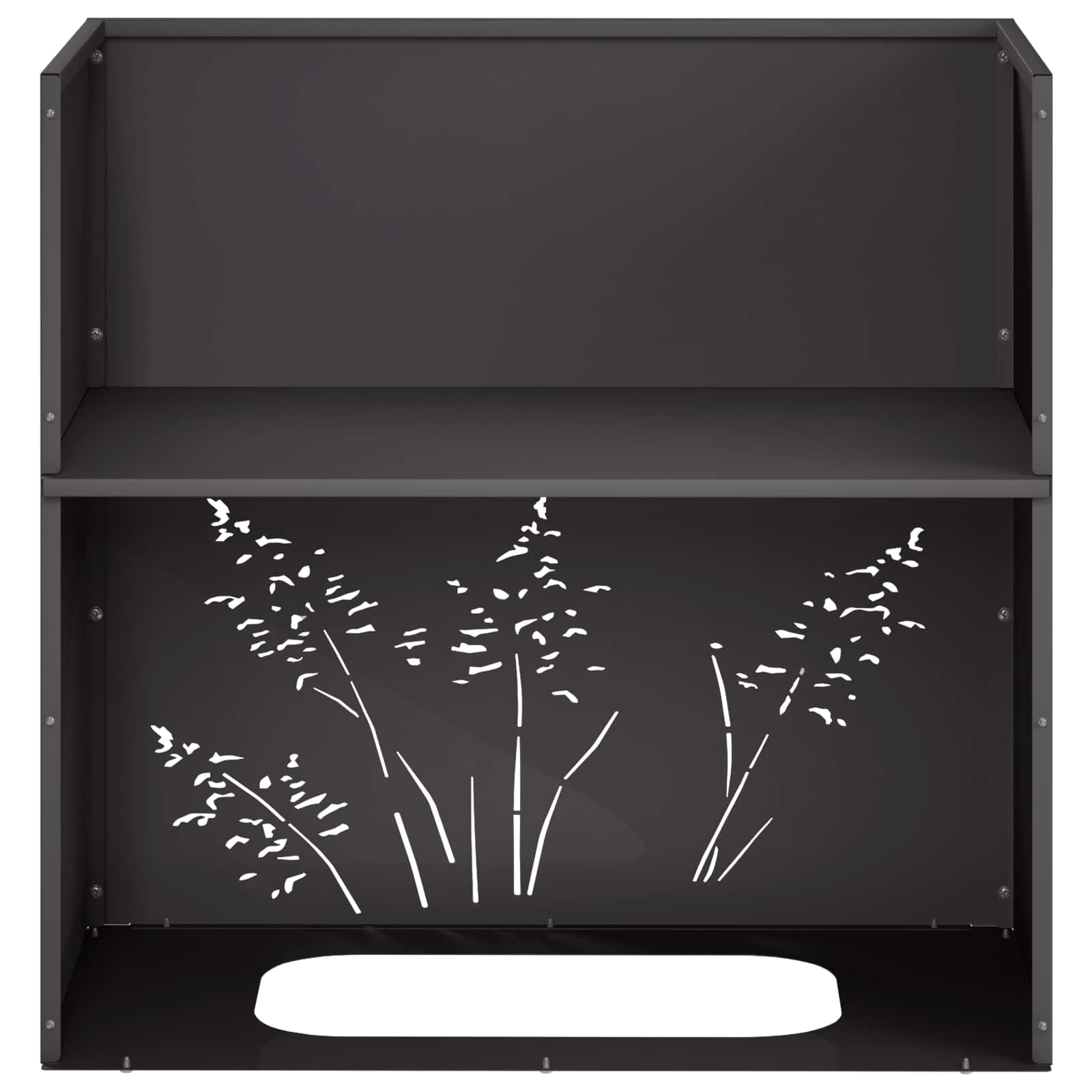 Vaso da giardino Nero 50 x 30 x 49 cm Acciaio laminato a freddo