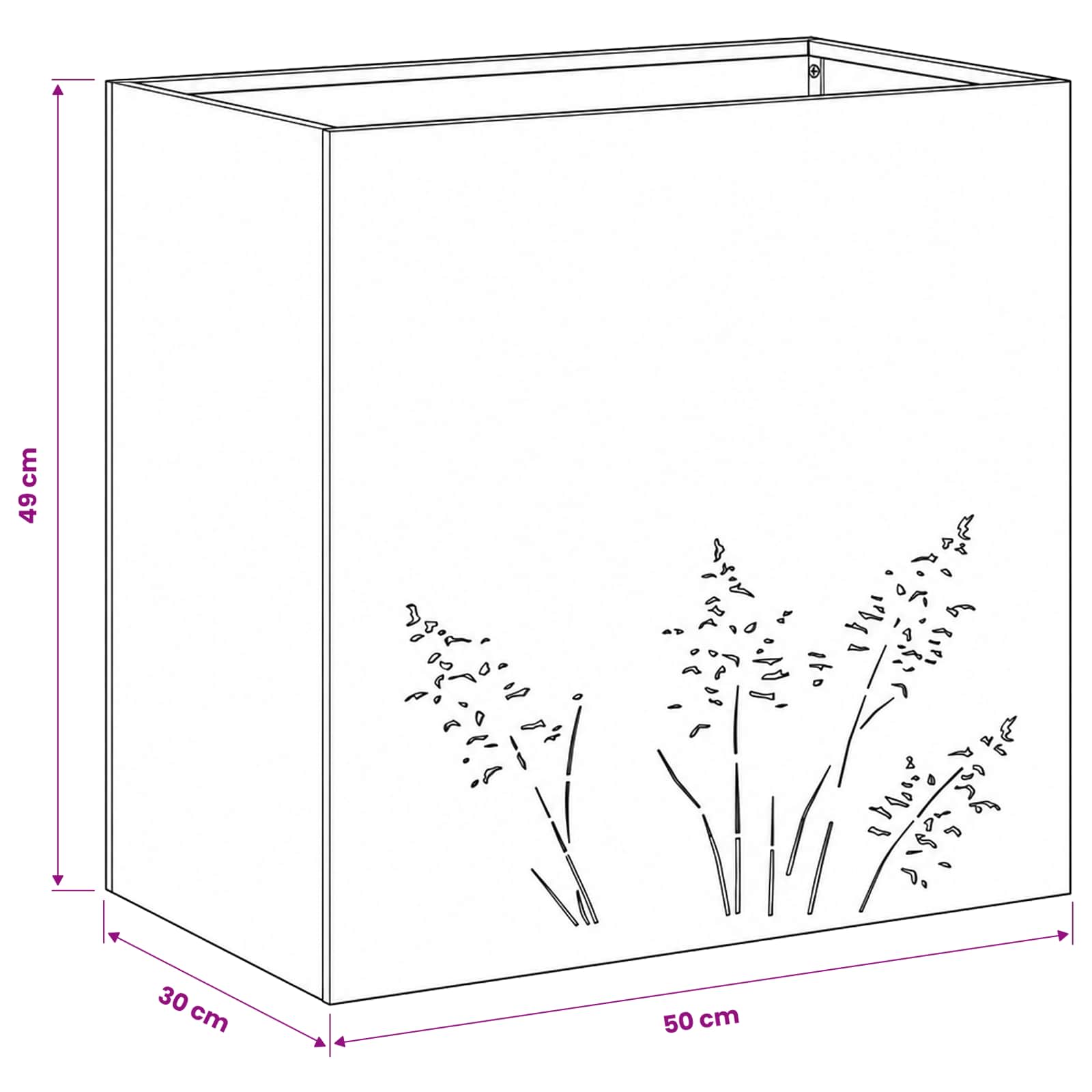 Vaso da giardino Bianco 50 x 30 x 49 cm