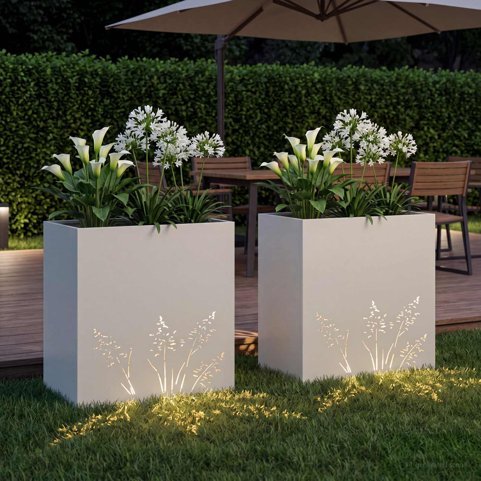 Vaso da giardino 2 pz Bianco 50 x 30 x 49 cm