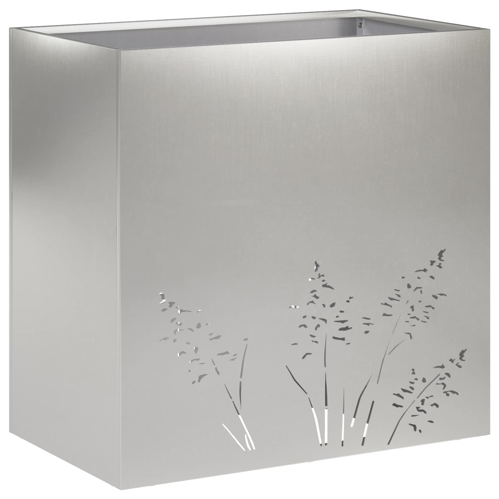 Vaso da giardino Argento 50 x 30 x 49 cm Acciaio Inox