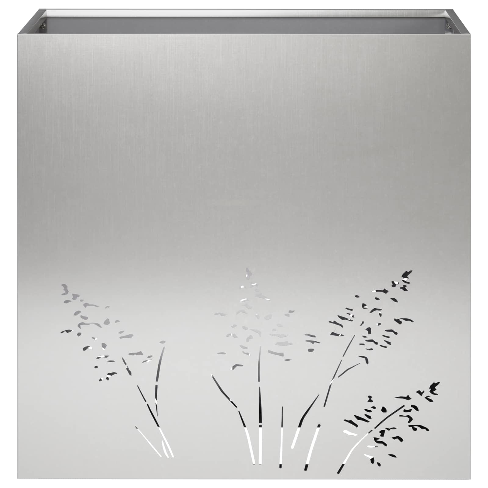 Vaso da giardino 2 pz Argento 50 x 30 x 49 cm Acciaio Inox