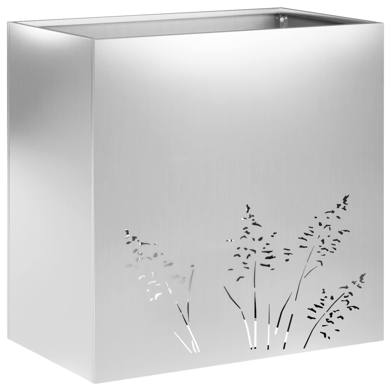 Vaso da giardino Argento 50 x 30 x 49 cm Acciaio zincato
