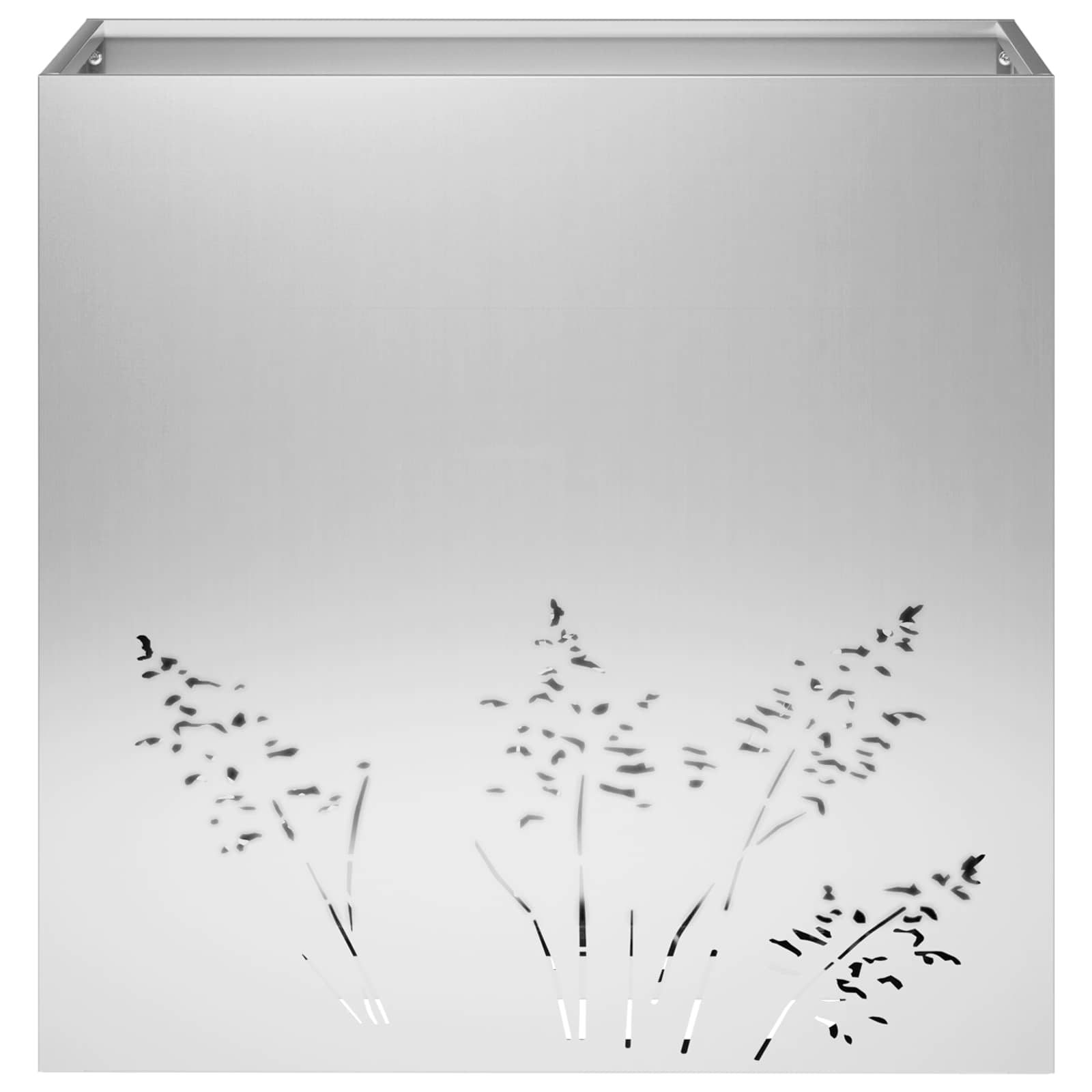 Vaso da giardino 2 pz Argento 50 x 30 x 49 cm Acciaio zincato