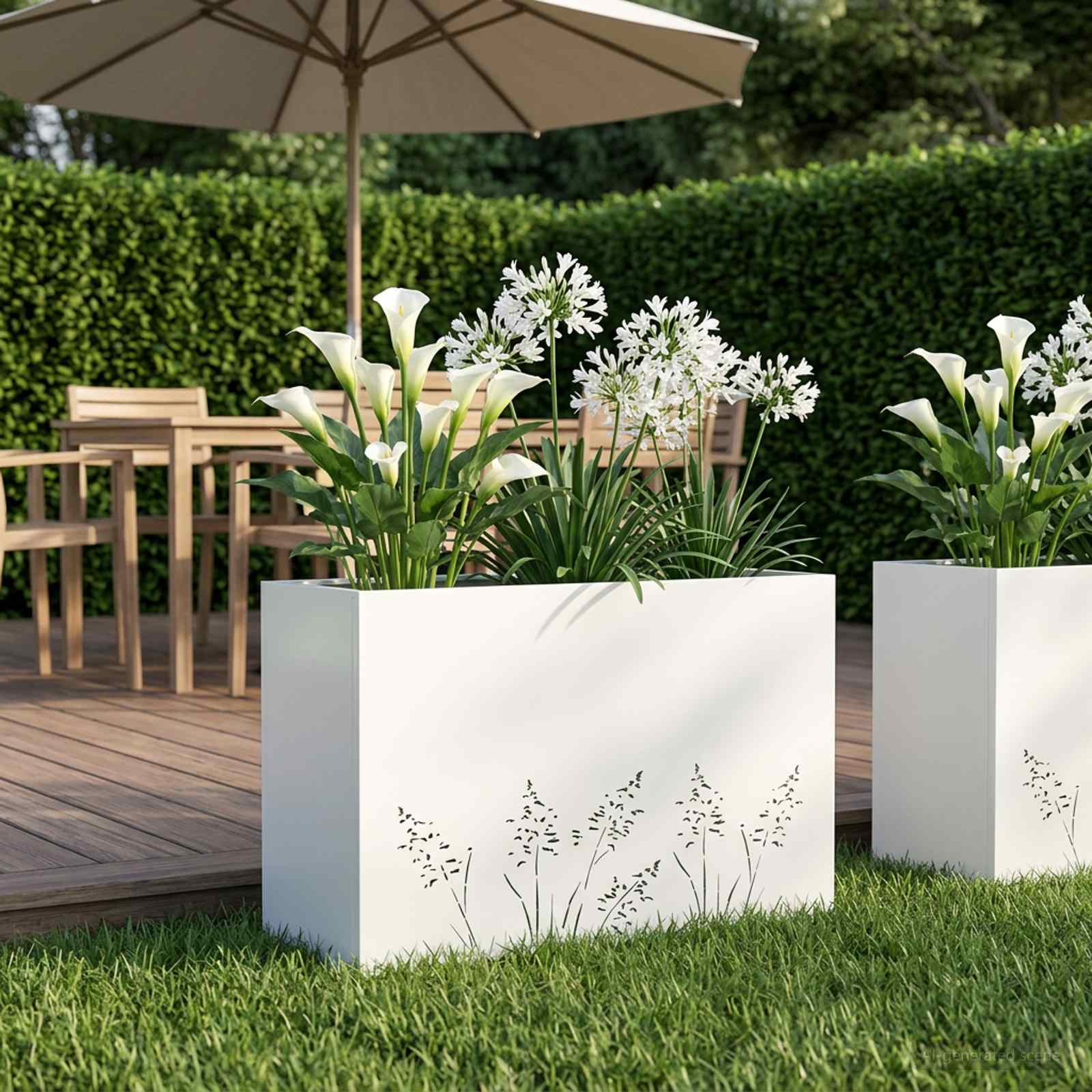 Vaso da giardino Bianco 80 x 20 x 49 cm