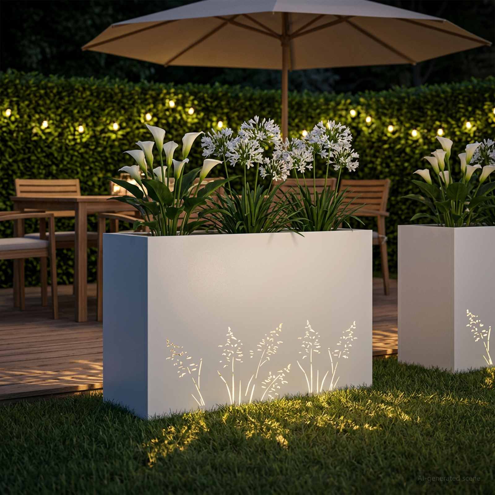 Vaso da giardino Bianco 80 x 20 x 49 cm