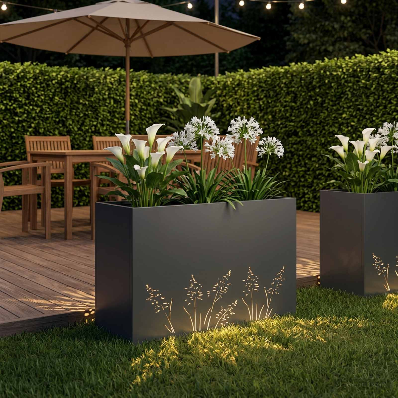 Vaso da giardino Antracite 80 x 20 x 49 cm