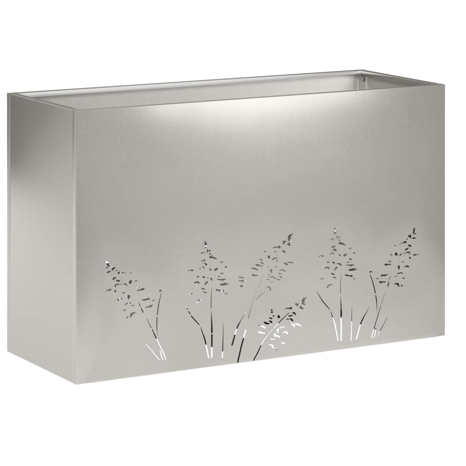 Vaso da giardino Argento 80 x 20 x 49 cm Acciaio Inox