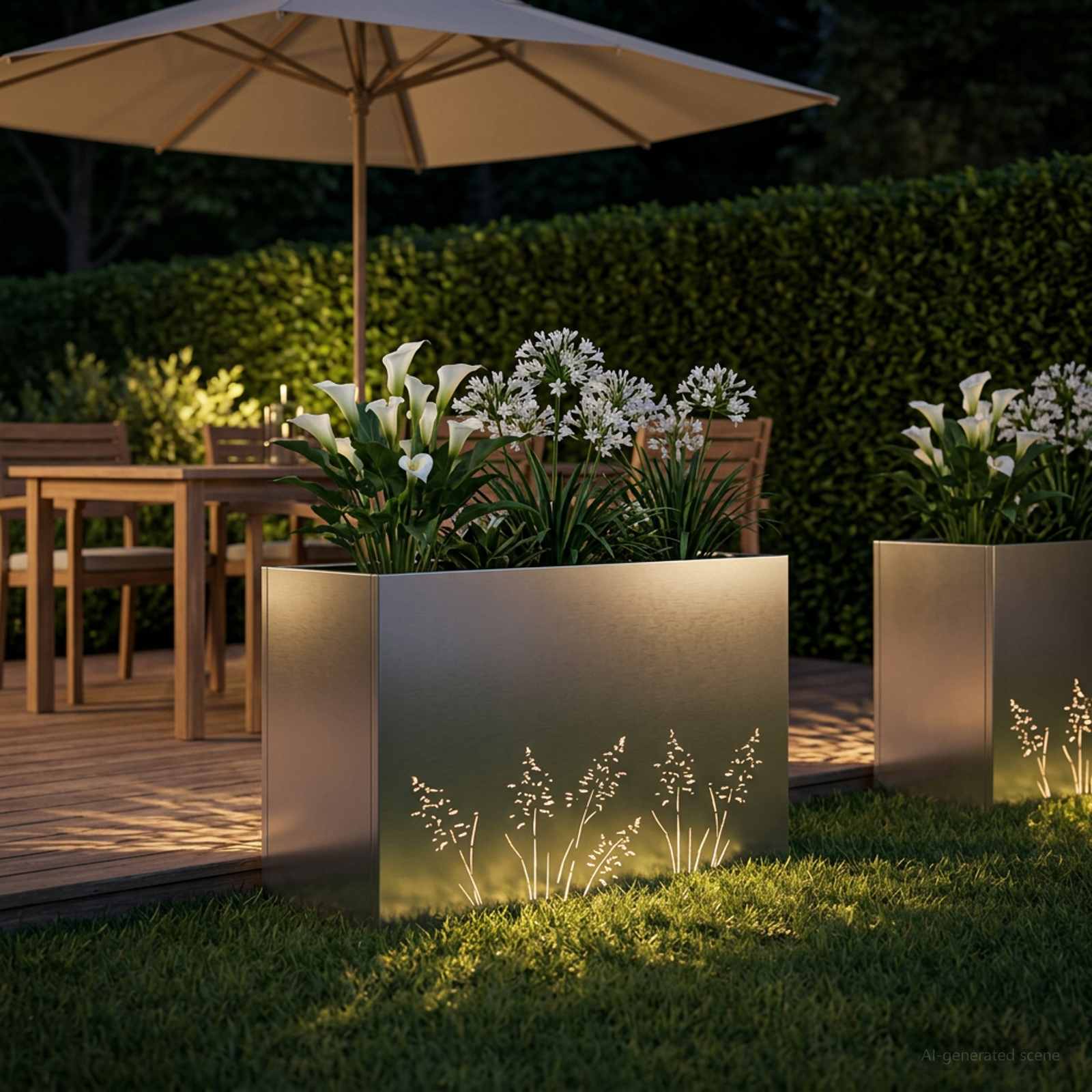 Vaso da giardino Argento 80 x 20 x 49 cm Acciaio Inox