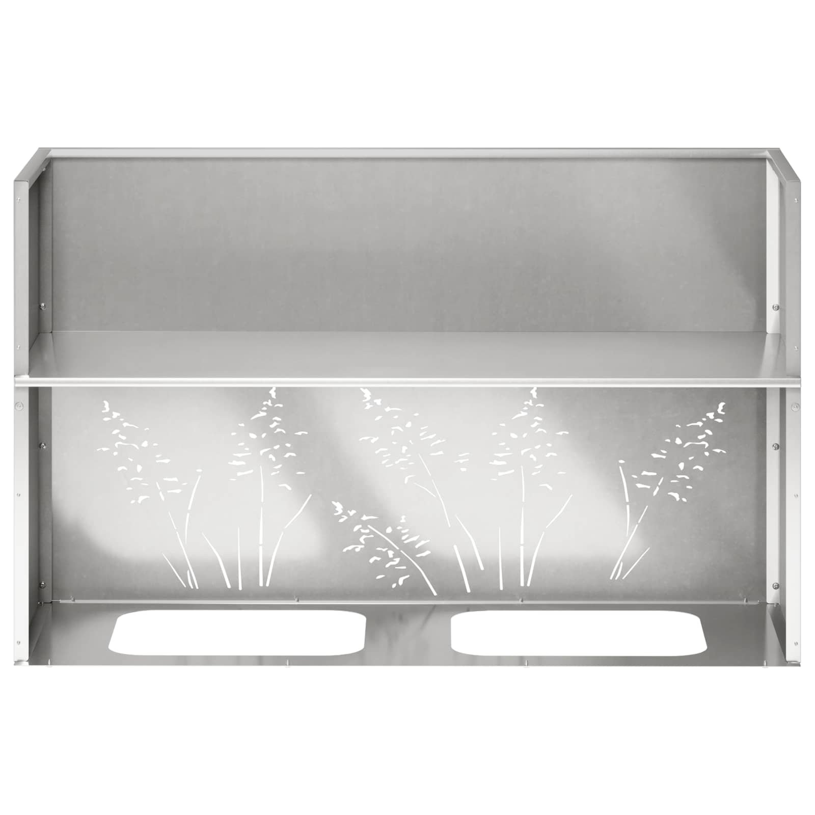 Vaso da giardino 2 pz Argento 80 x 20 x 49 cm Acciaio Inox
