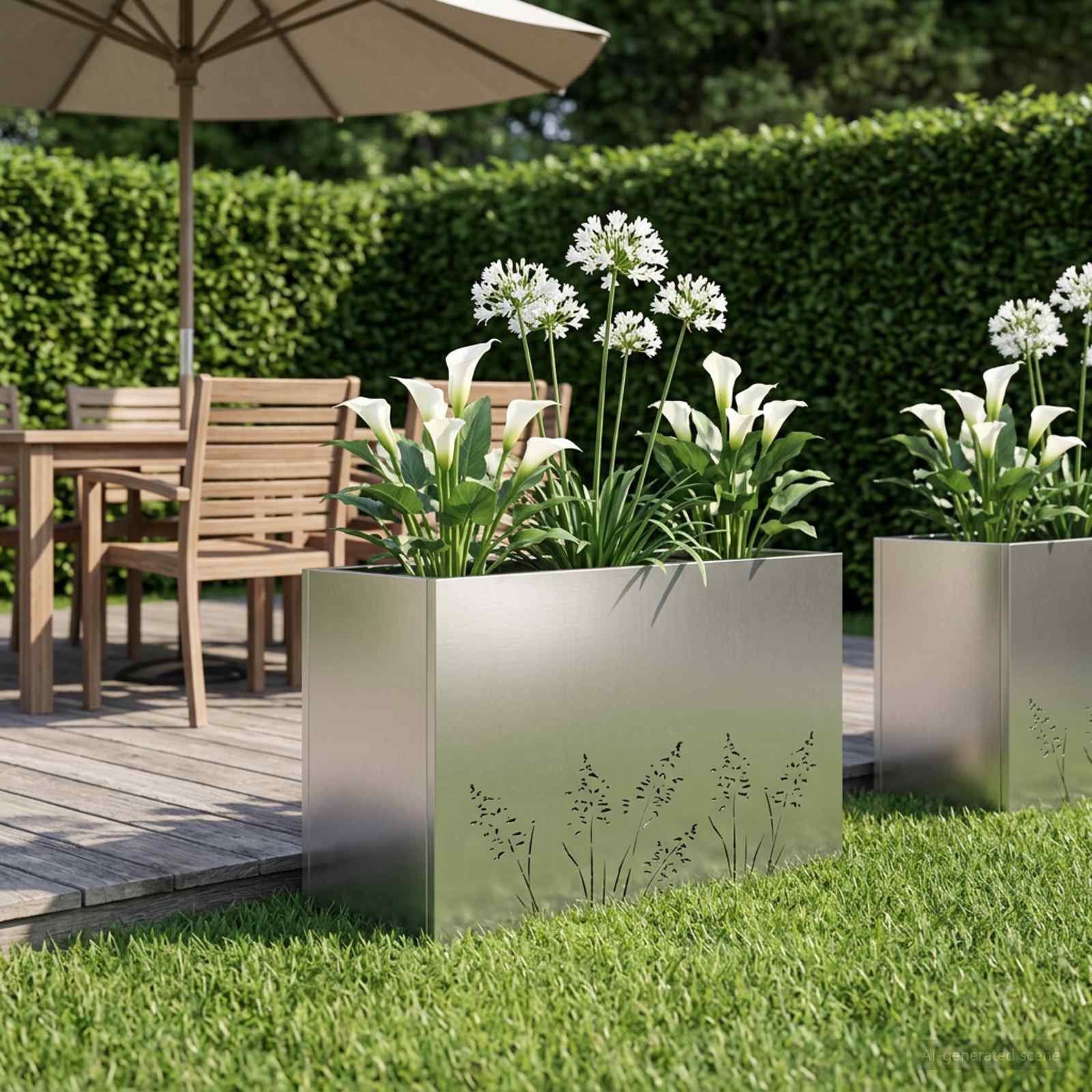 Vaso da giardino Argento 80 x 20 x 49 cm Acciaio zincato