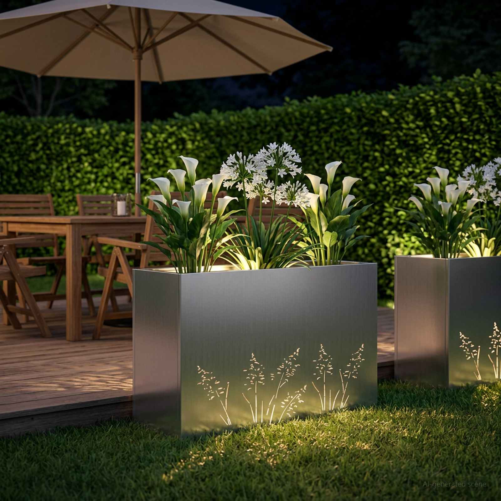 Vaso da giardino Argento 80 x 20 x 49 cm Acciaio zincato