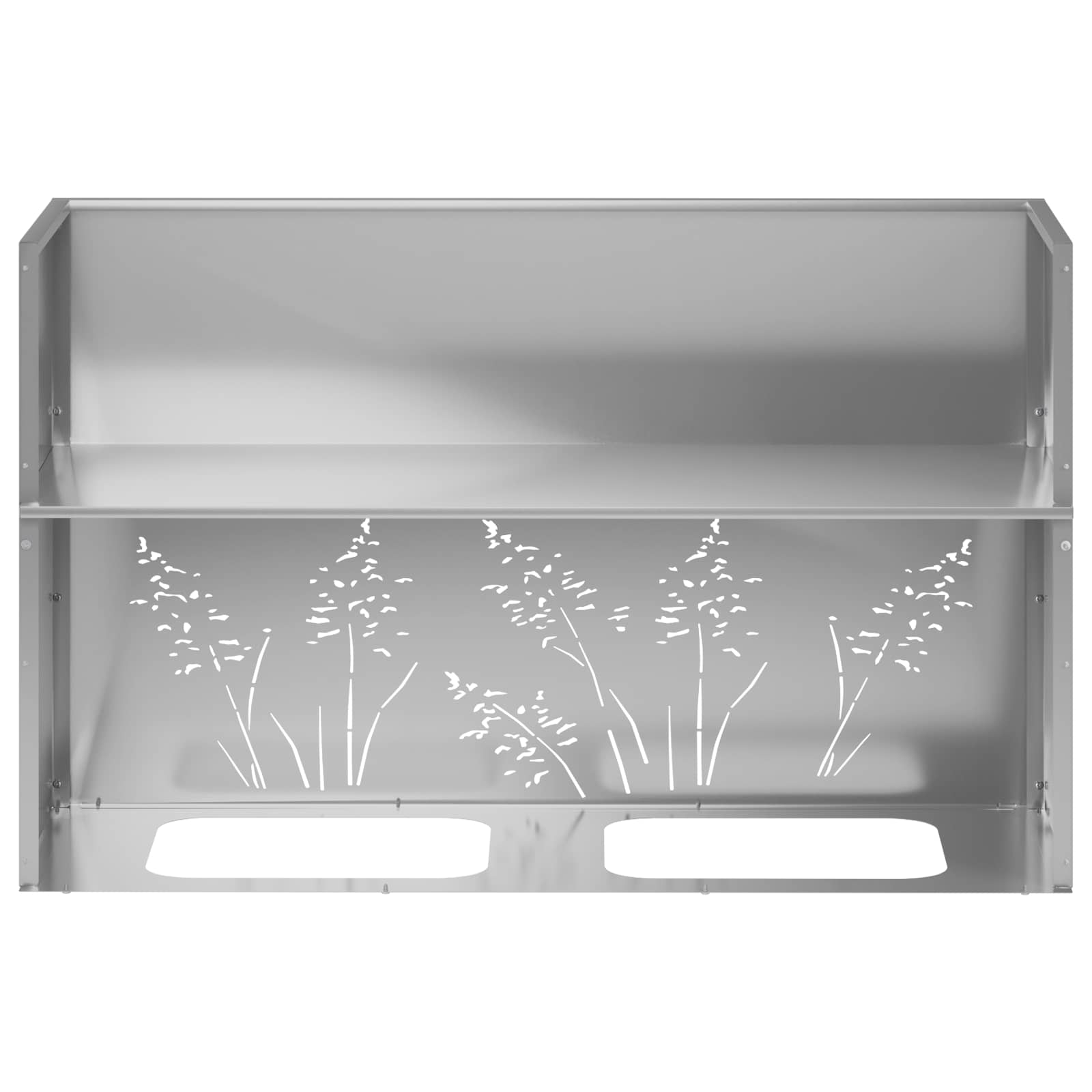 Vaso da giardino 2 pz Argento 80 x 20 x 49 cm Acciaio zincato