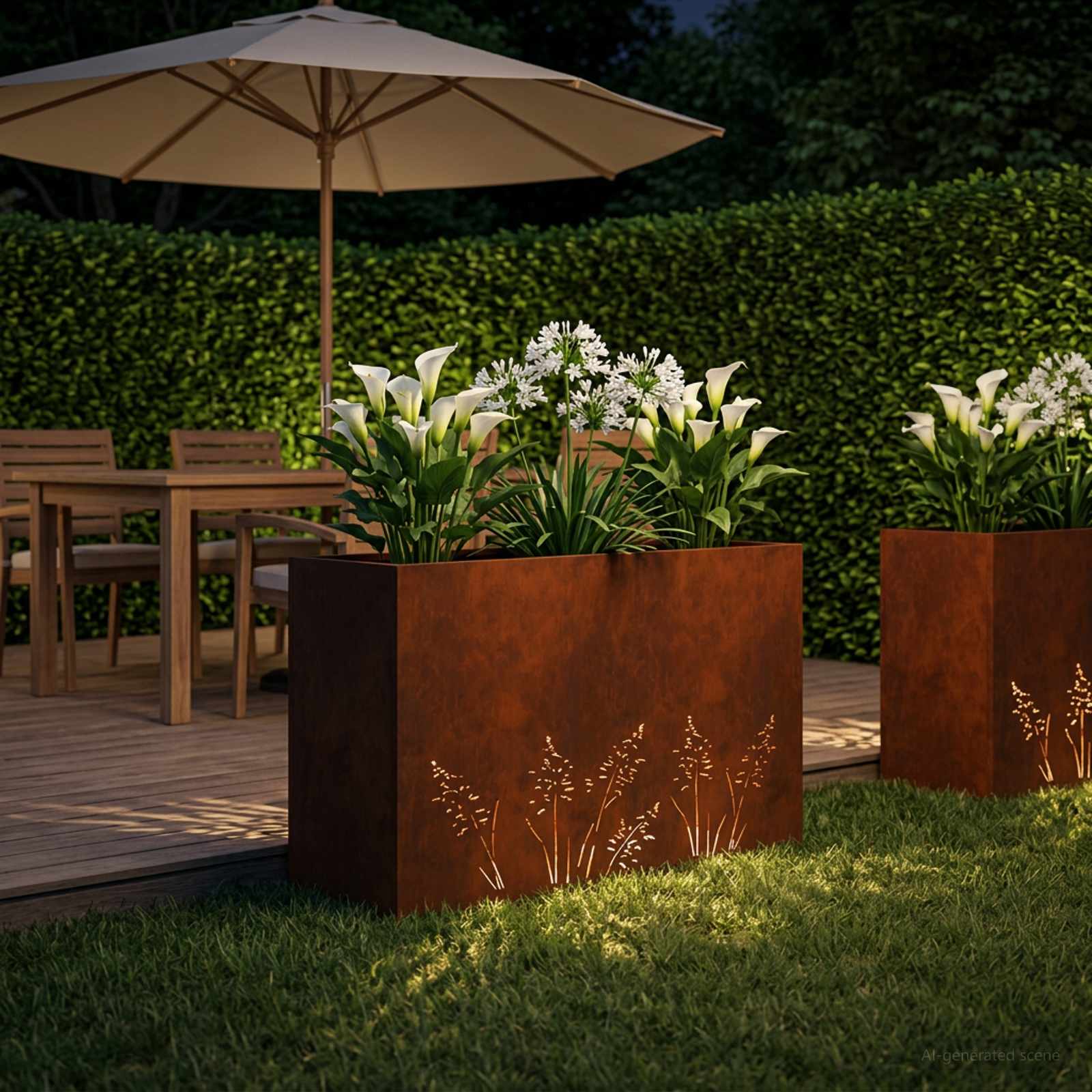 Vaso da giardino Ruggine 80 x 20 x 49 cm Acciaio Corten
