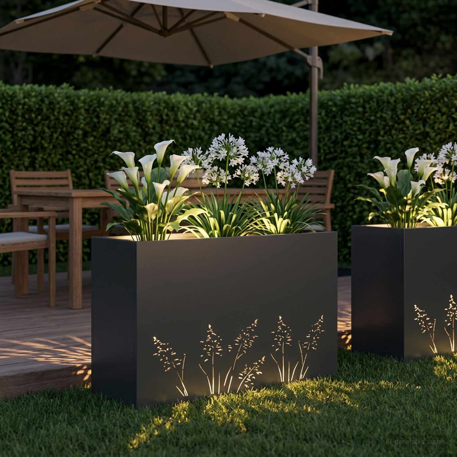 Vaso da giardino Nero 80 x 30 x 49 cm Acciaio laminato a freddo