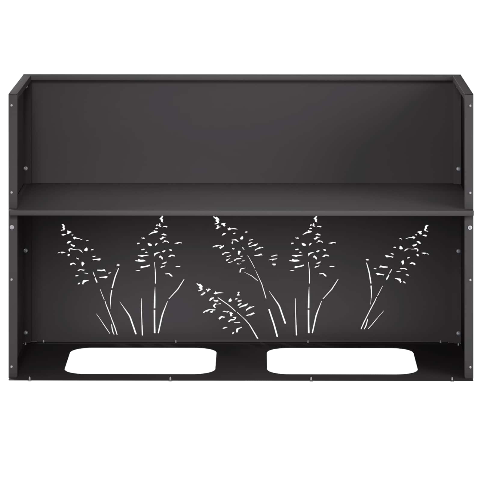 Vaso da giardino Nero 80 x 30 x 49 cm Acciaio laminato a freddo