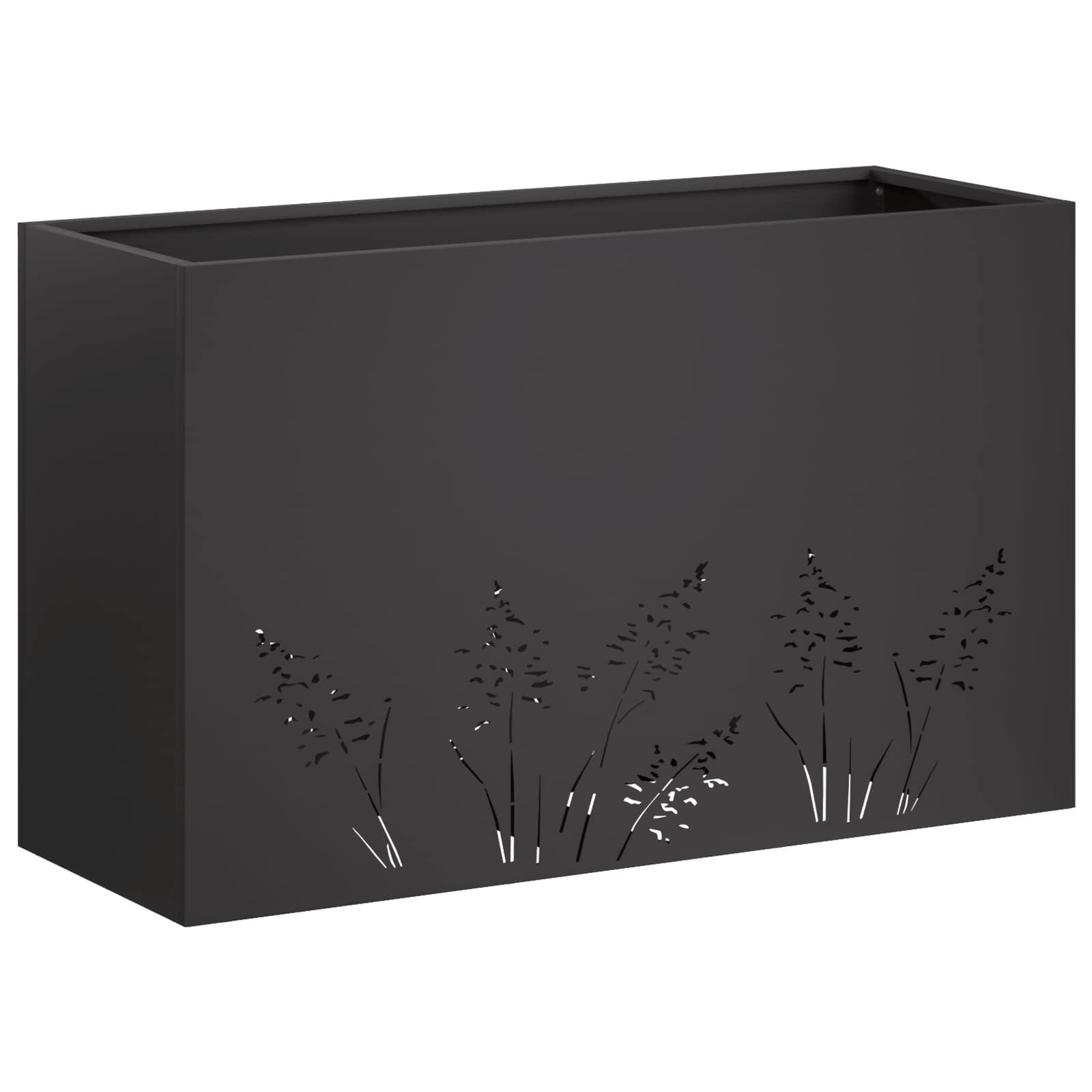 Vaso da giardino 2 pz Nero 80 x 30 x 49 cm