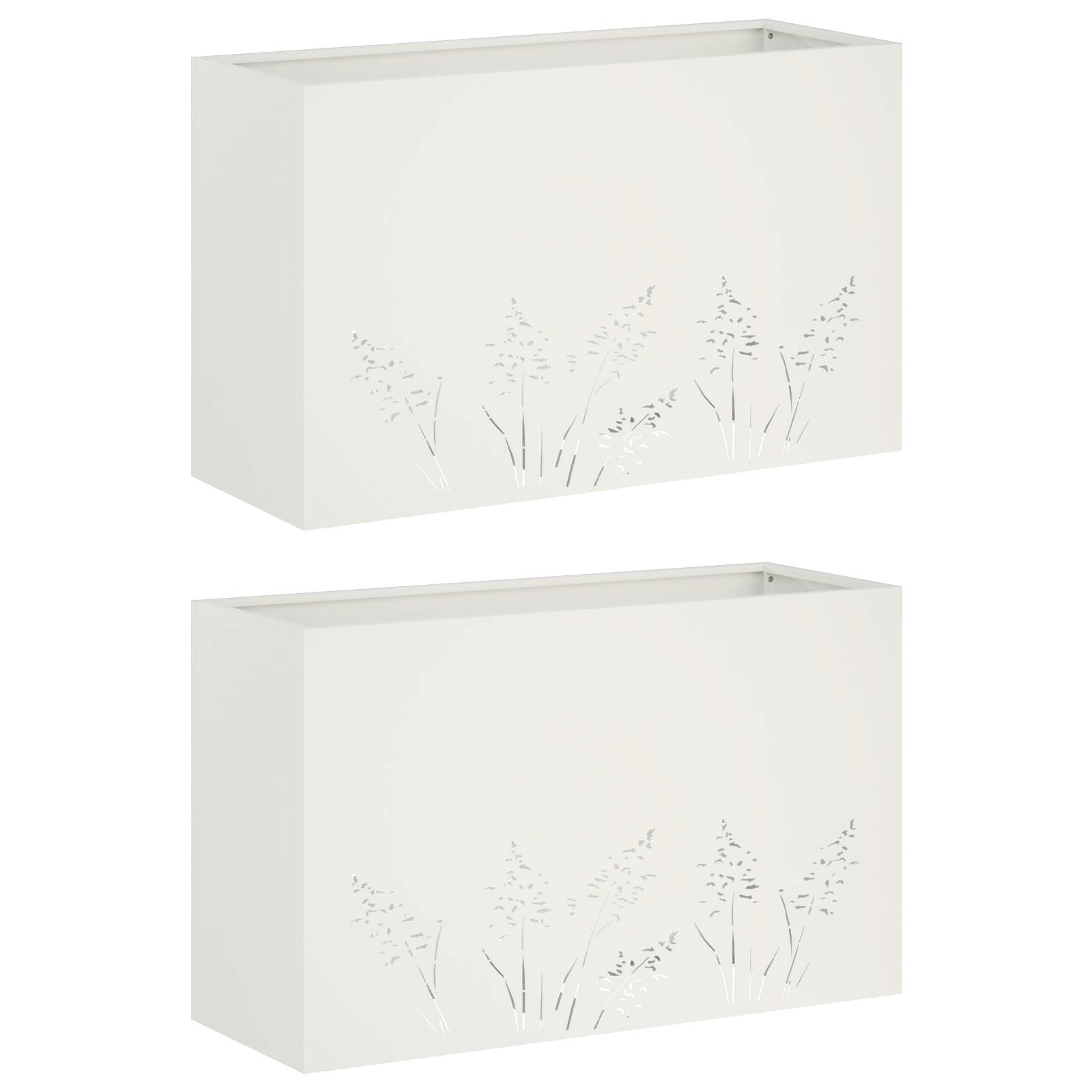 Vaso da giardino 2 pz Bianco 80 x 30 x 49 cm