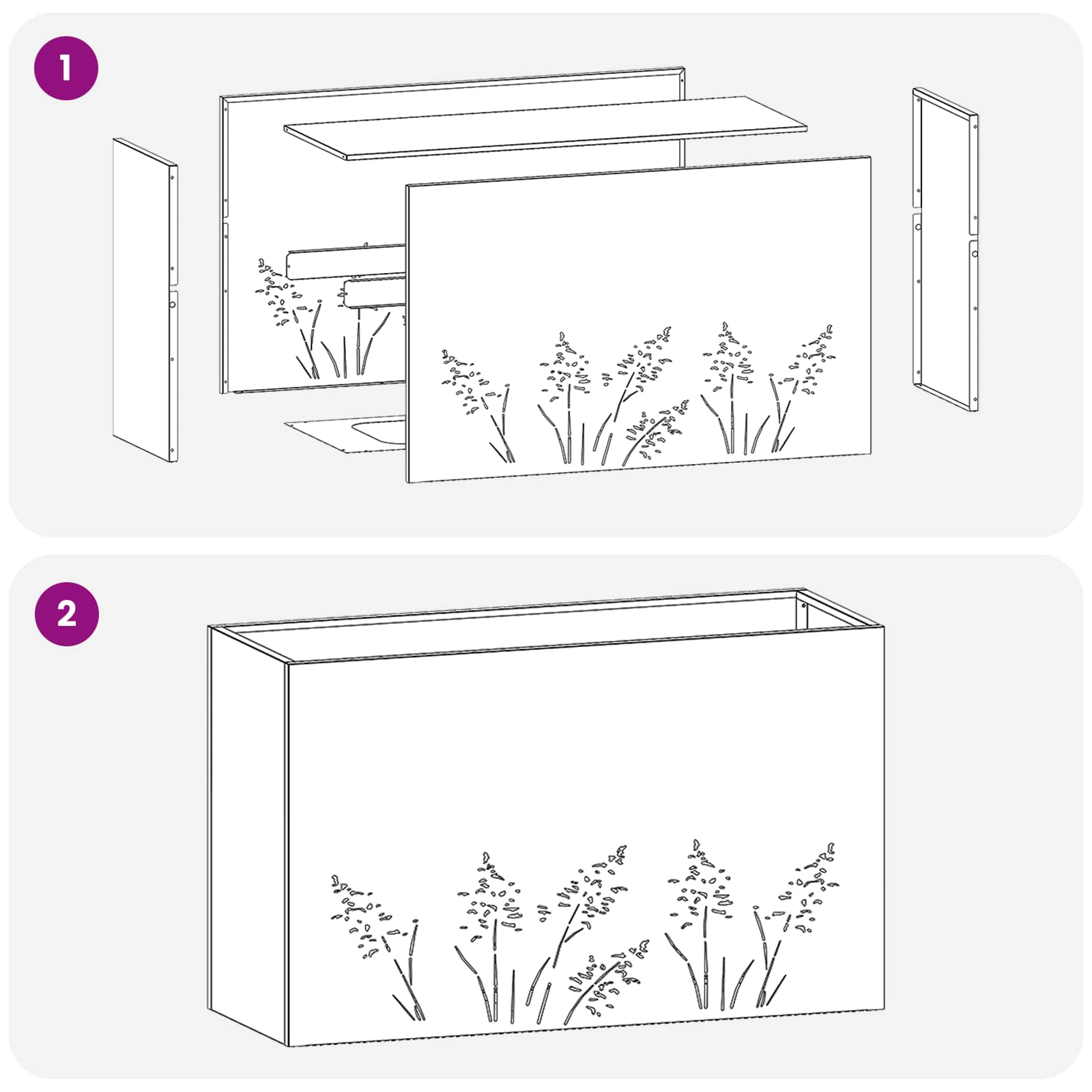 Vaso da giardino 2 pz Verde Oliva 80 x 30 x 49 cm