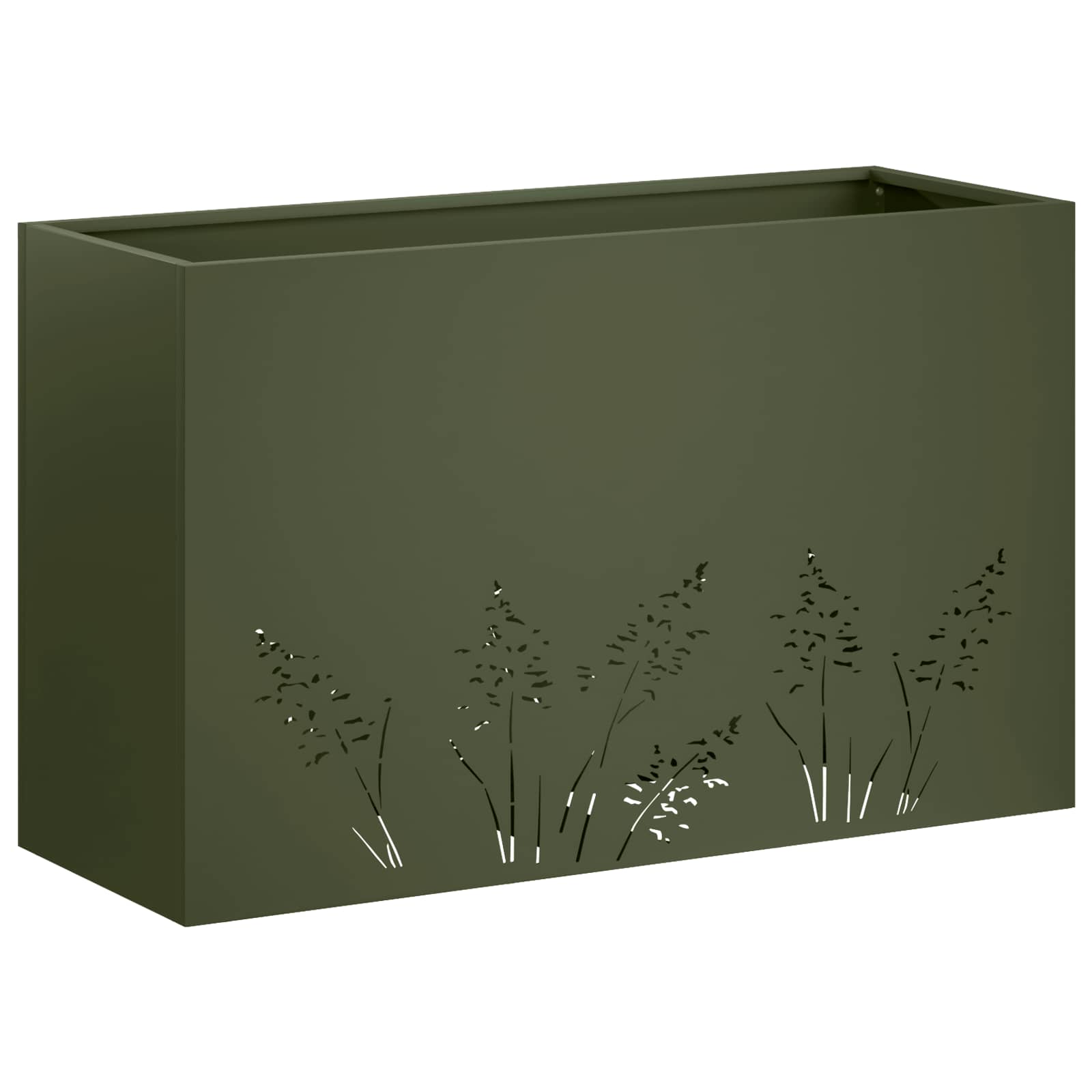 Vaso da giardino 2 pz Verde Oliva 80 x 30 x 49 cm