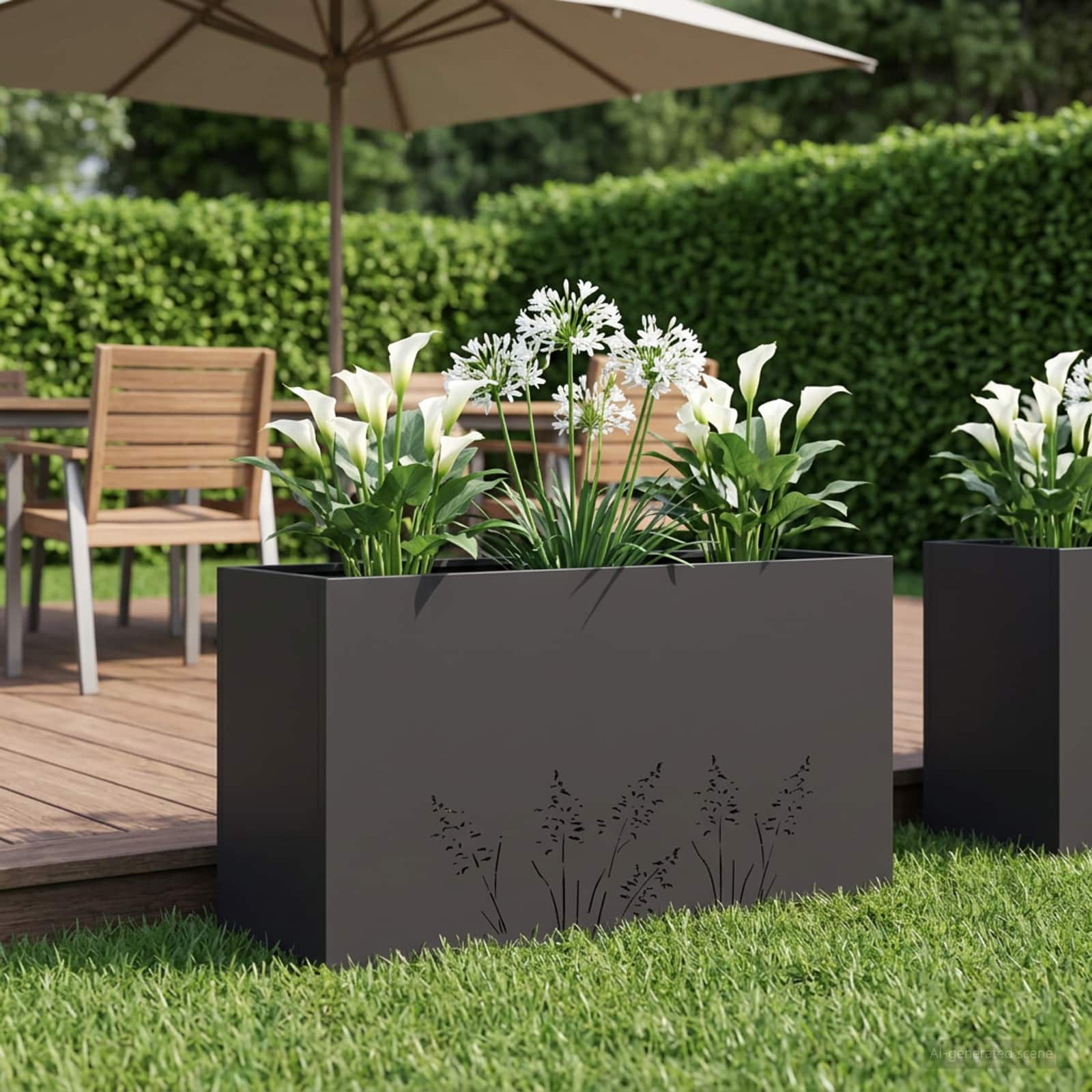 Vaso da giardino Nero 100 x 20 x 49 cm