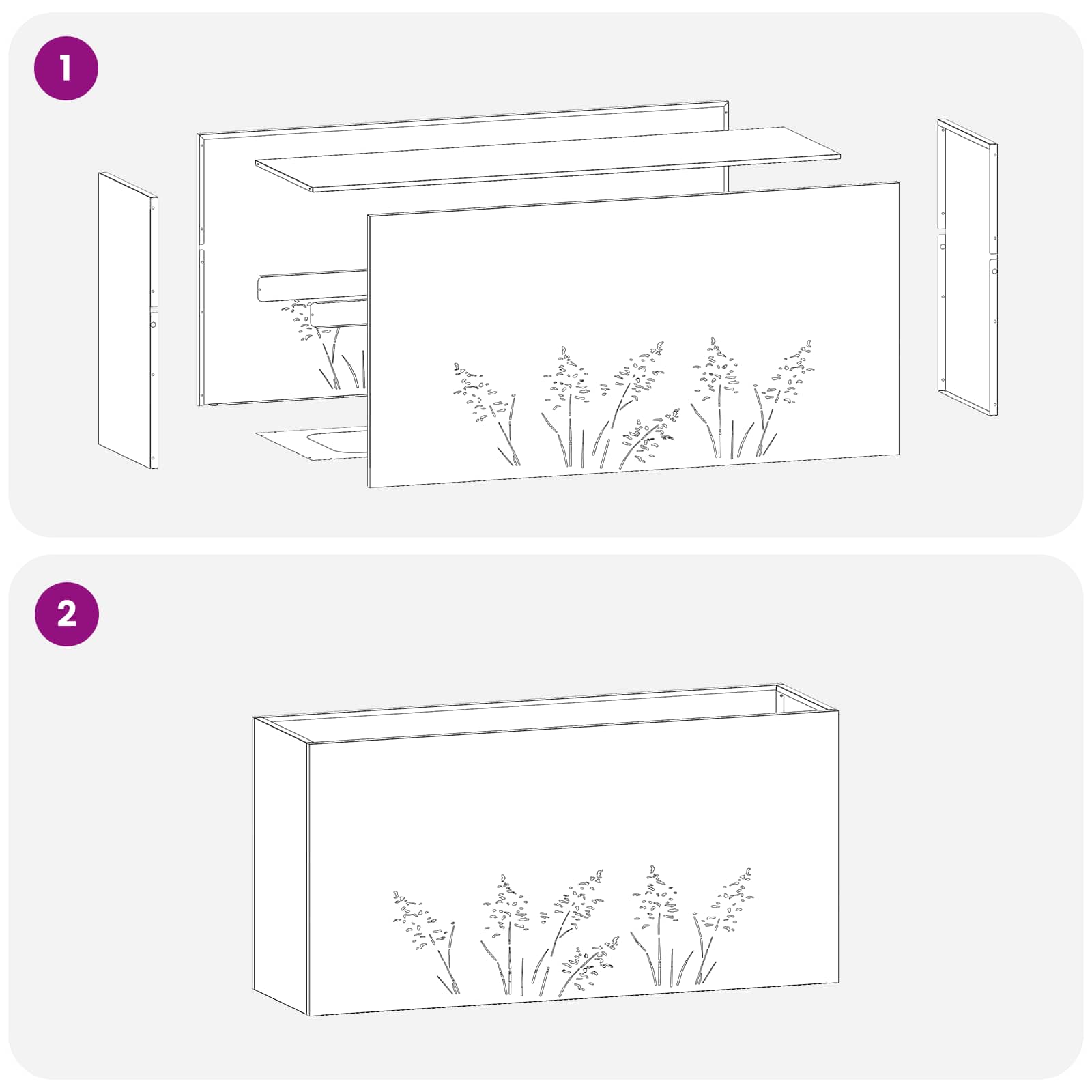 Vaso da giardino Nero 100 x 20 x 49 cm