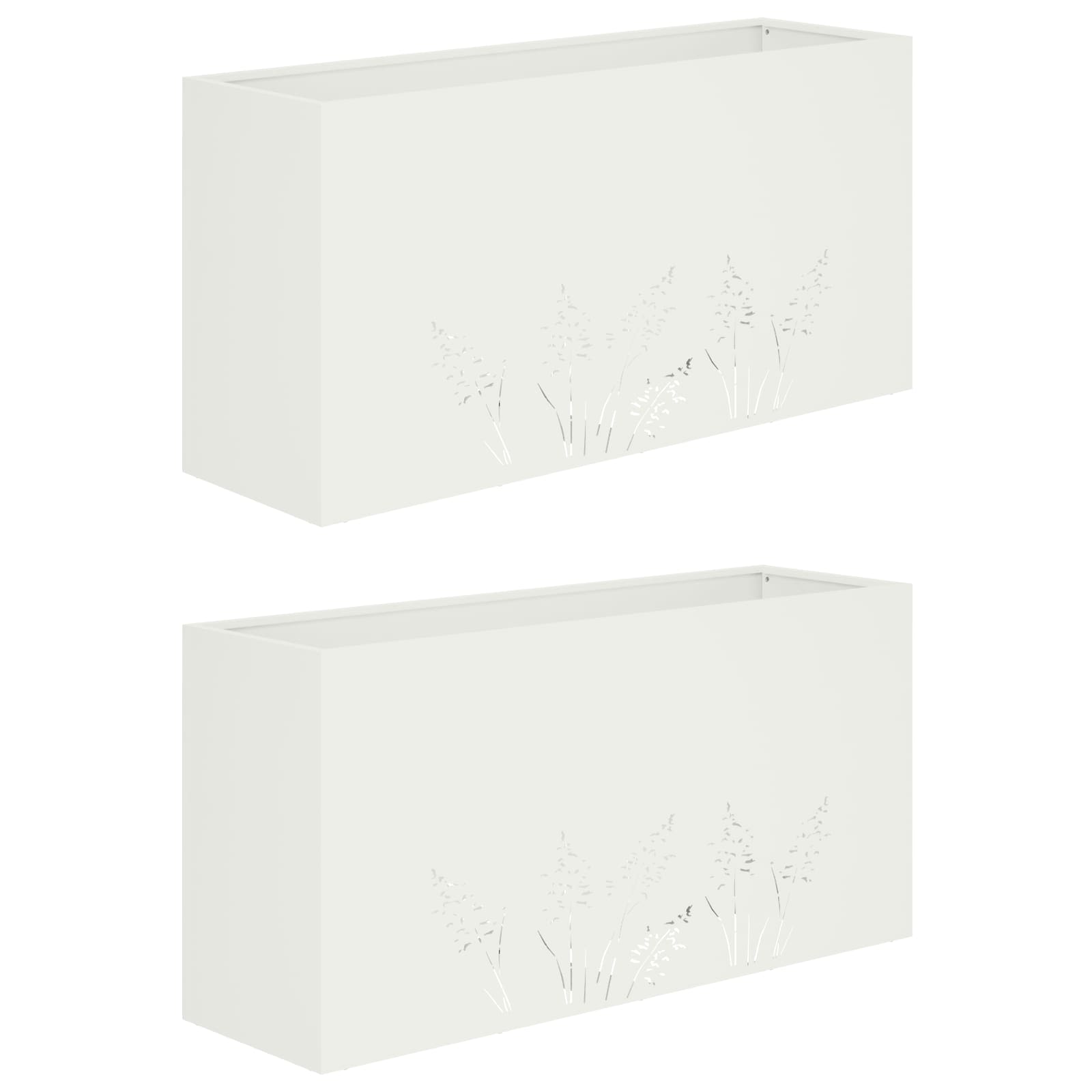 Vaso da giardino 2 pz Bianco 100 x 20 x 49 cm