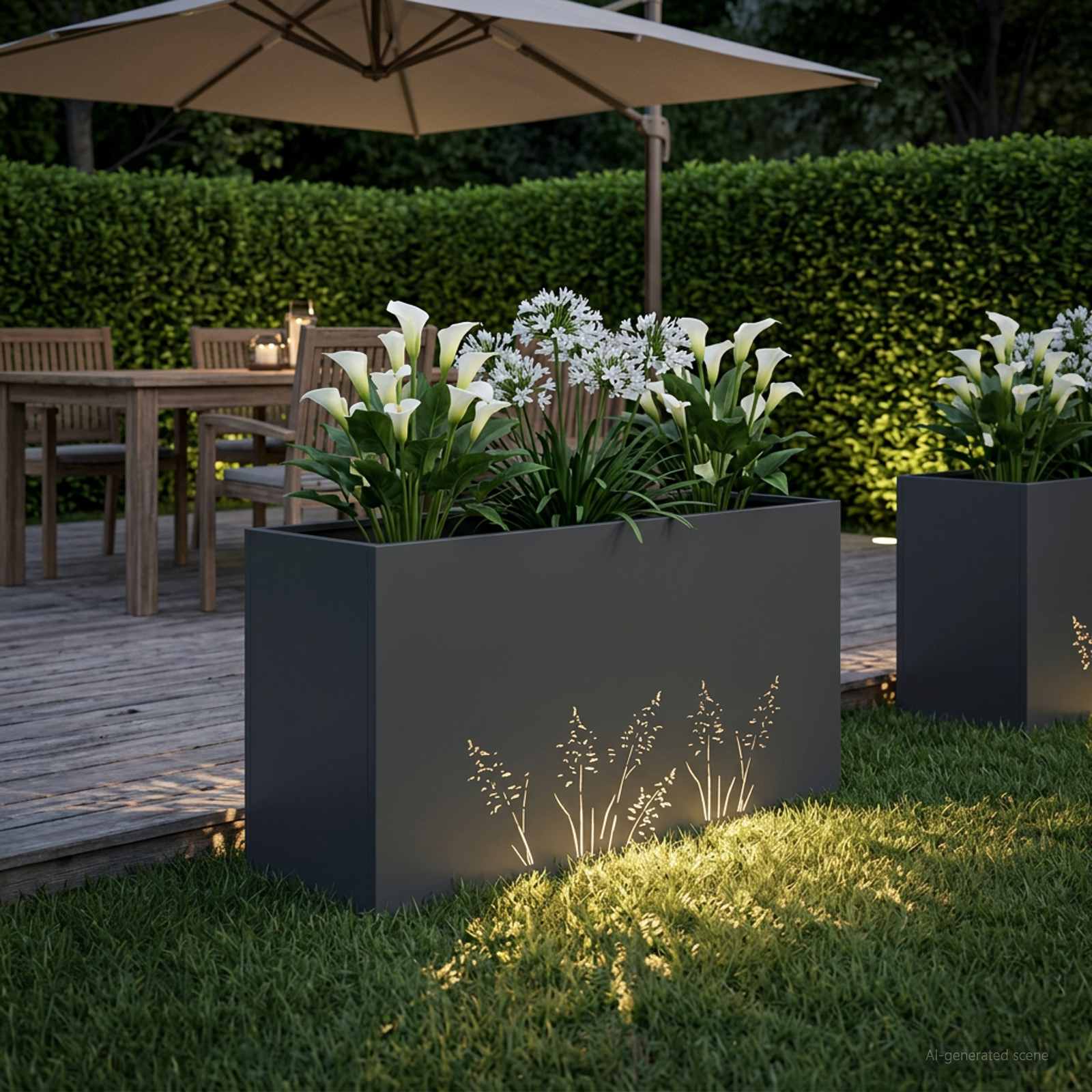 Vaso da giardino Antracite 100 x 20 x 49 cm