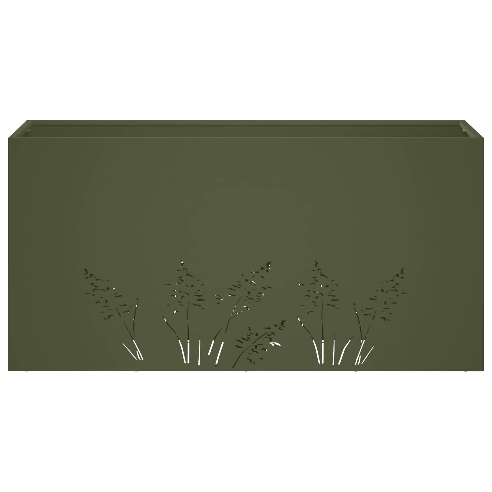 Vaso da giardino 2 pz Verde Oliva 100 x 20 x 49 cm
