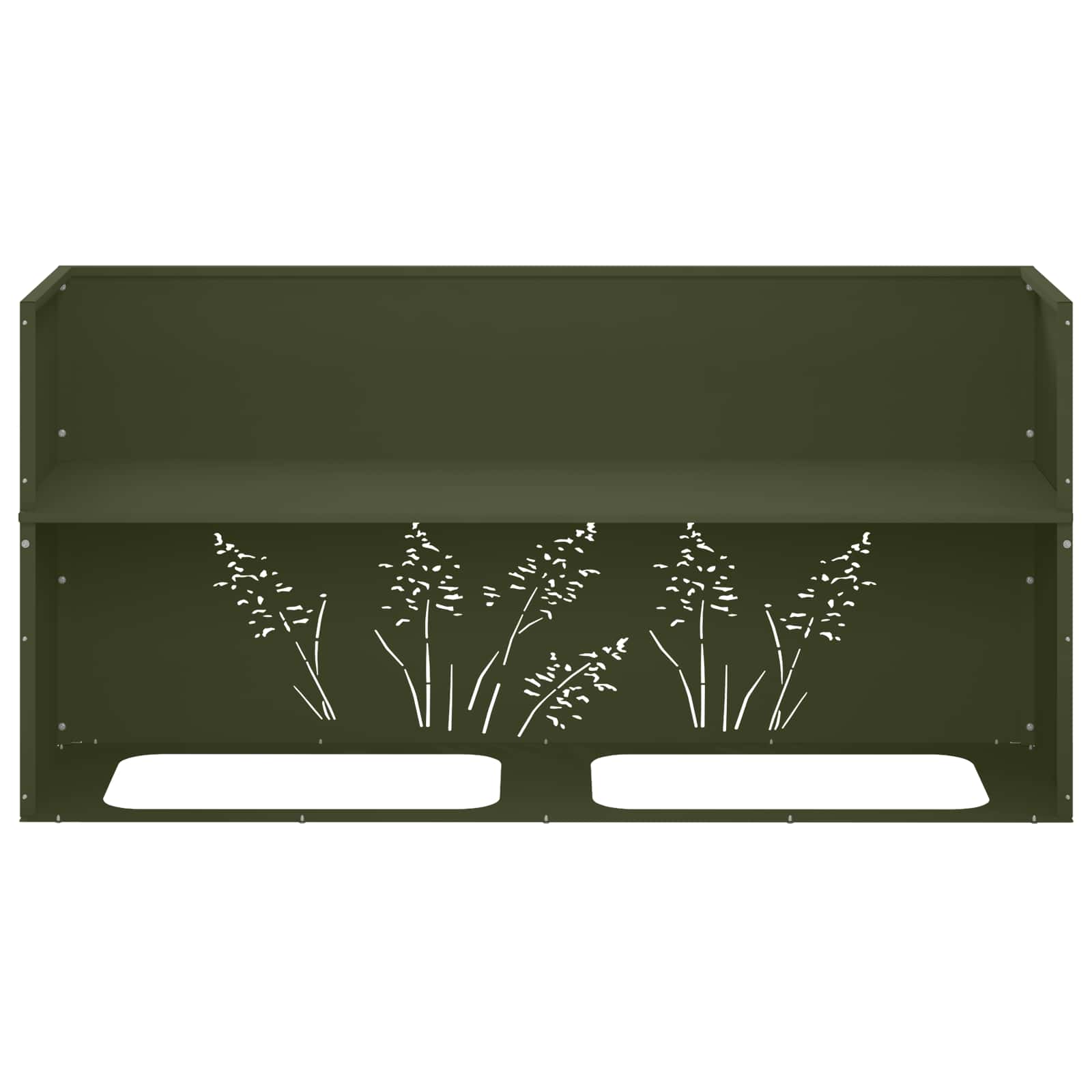 Vaso da giardino 2 pz Verde Oliva 100 x 20 x 49 cm