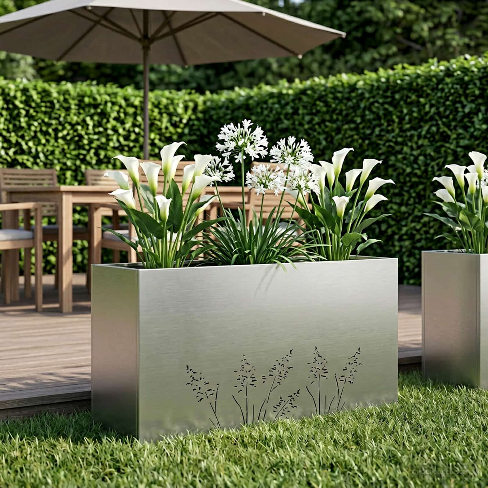 Vaso da giardino Argento 100 x 20 x 49 cm Acciaio Inox