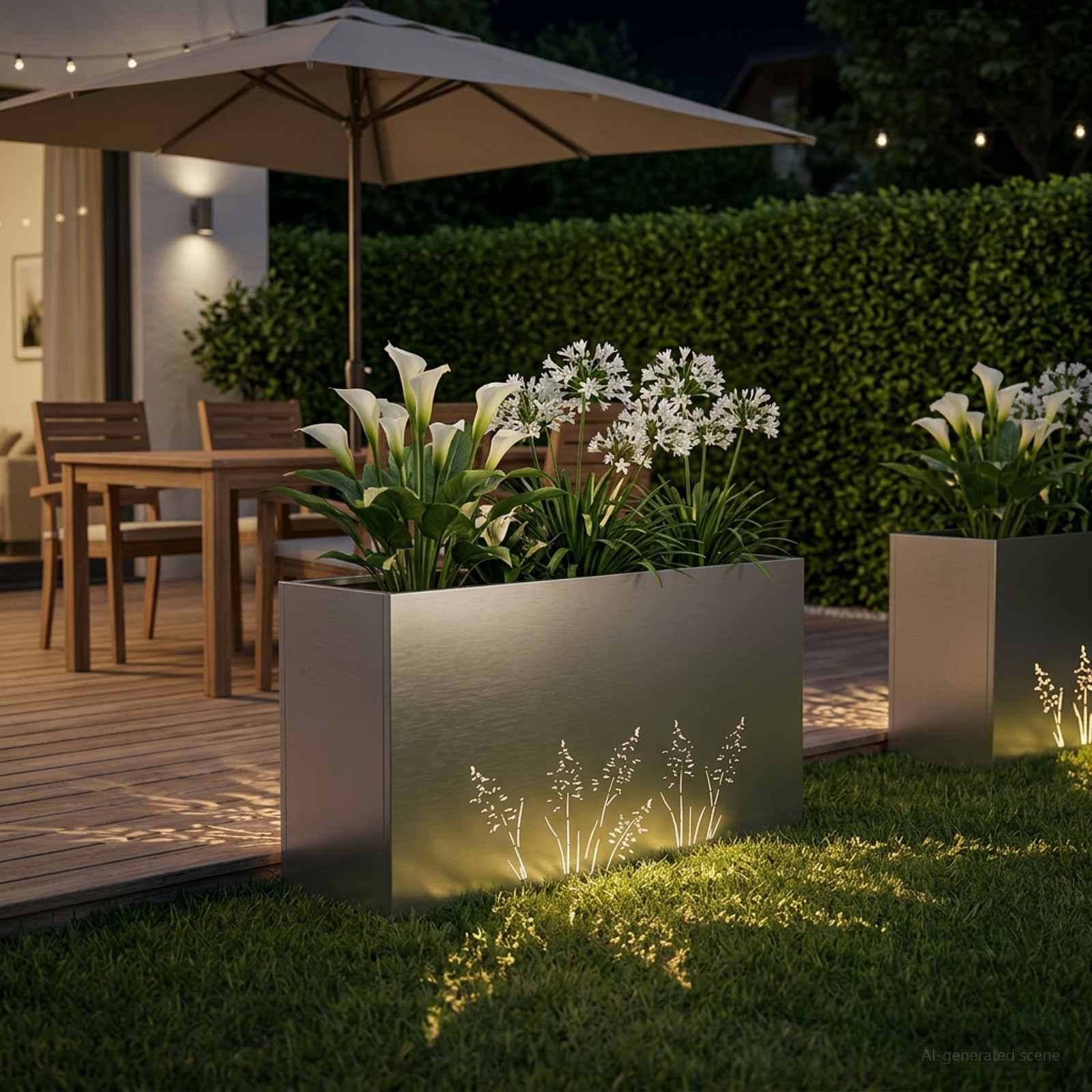 Vaso da giardino Argento 100 x 20 x 49 cm Acciaio Inox