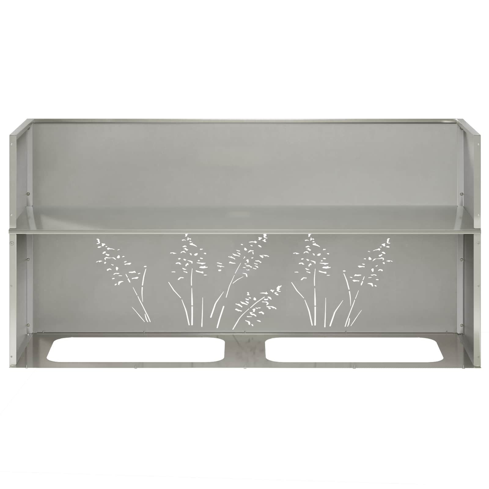 Vaso da giardino Argento 100 x 20 x 49 cm Acciaio Inox