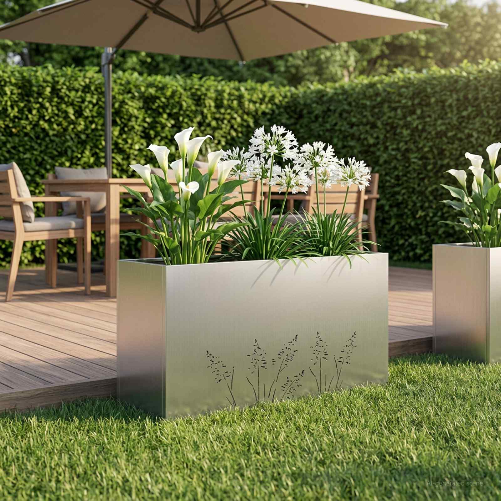 Vaso da giardino Argento 100 x 20 x 49 cm Acciaio zincato