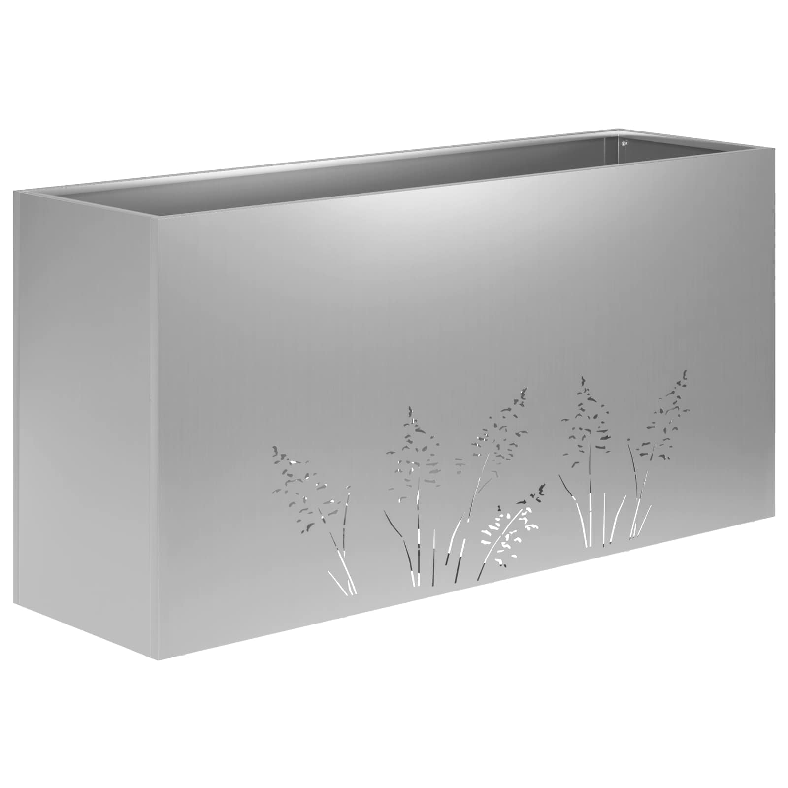 Vaso da giardino Argento 100 x 20 x 49 cm Acciaio zincato