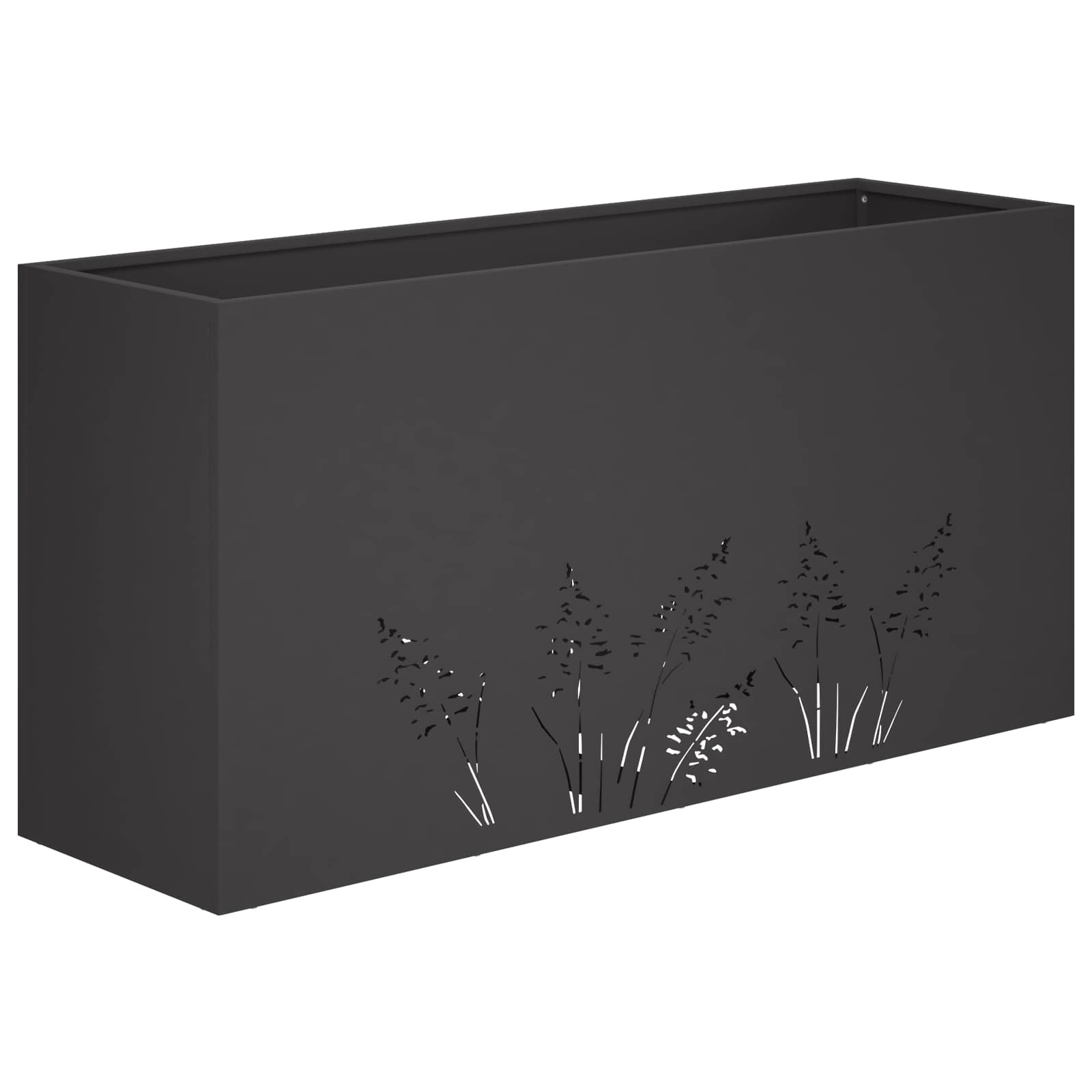Vaso da giardino Nero 100 x 30 x 49 cm