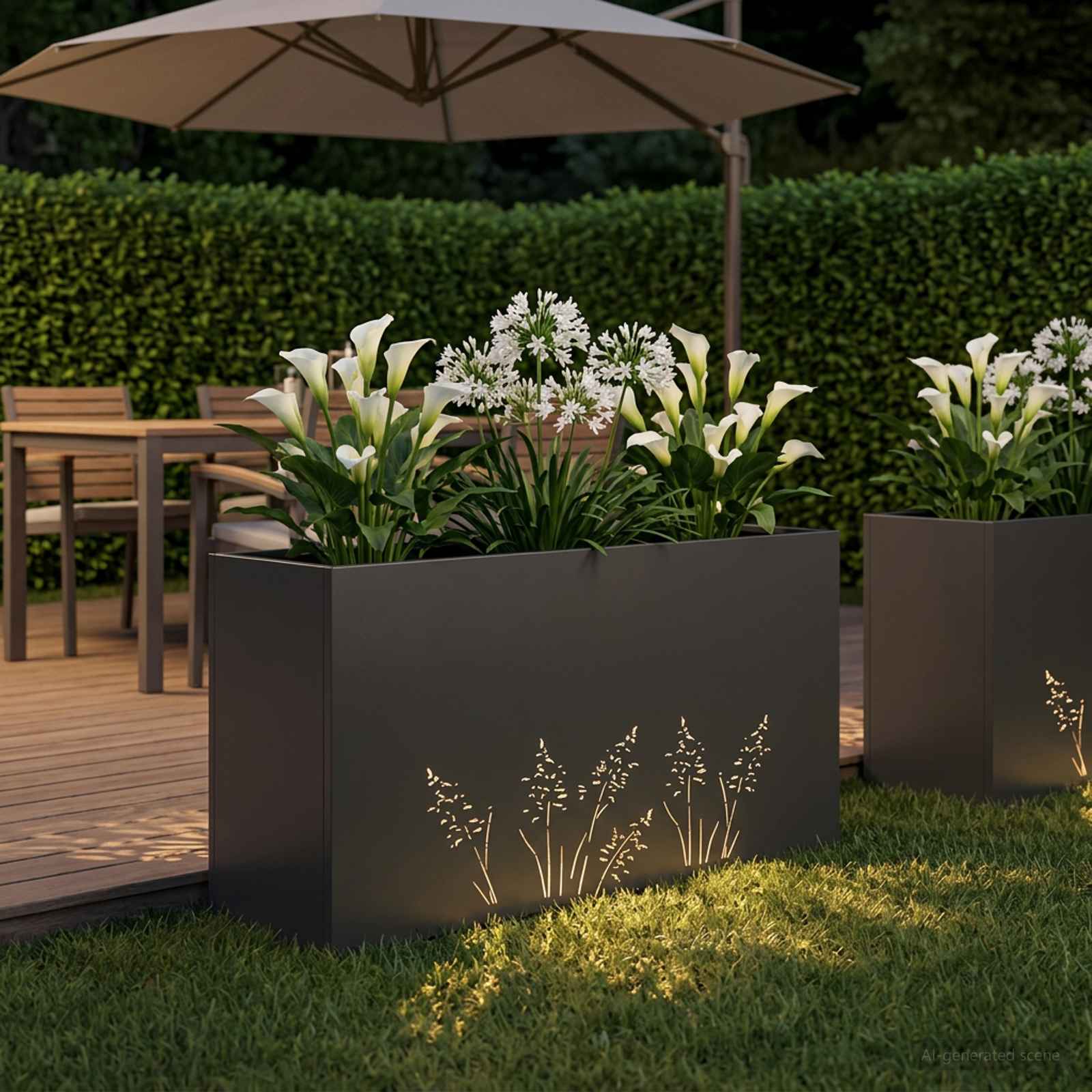 Vaso da giardino Nero 100 x 30 x 49 cm