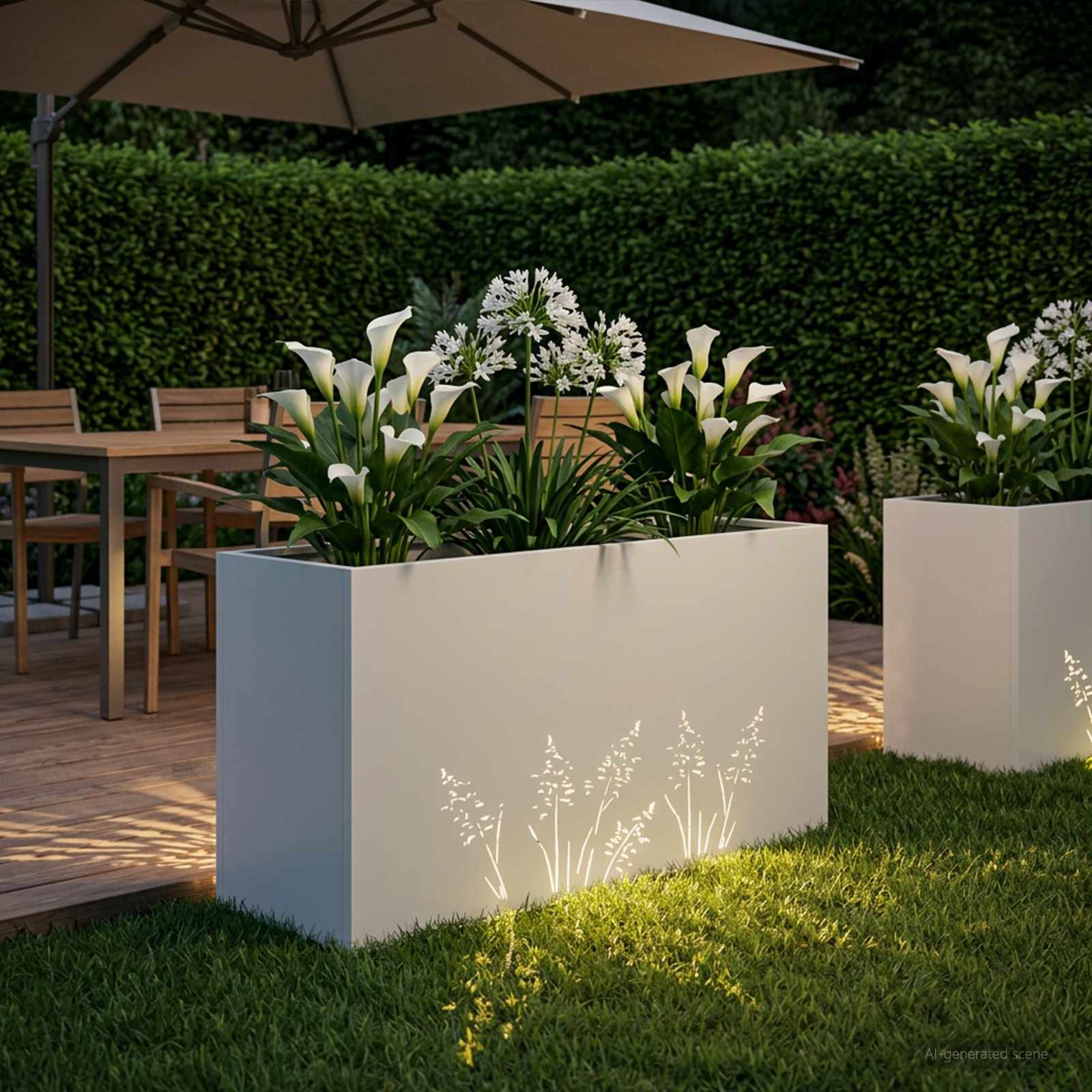 Vaso da giardino Bianco 100 x 30 x 49 cm