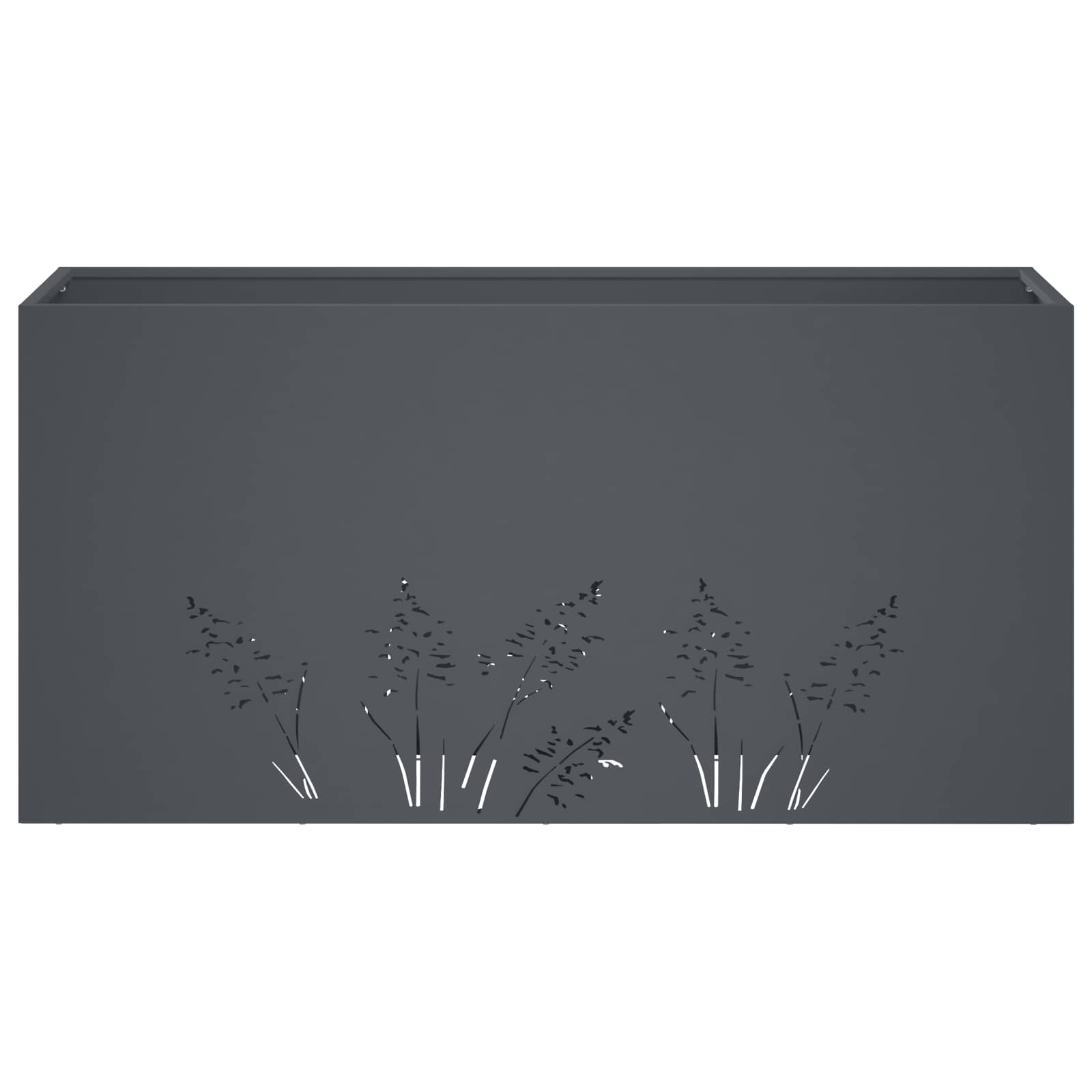 Vaso da giardino 2 pz Antracite 100 x 30 x 49 cm