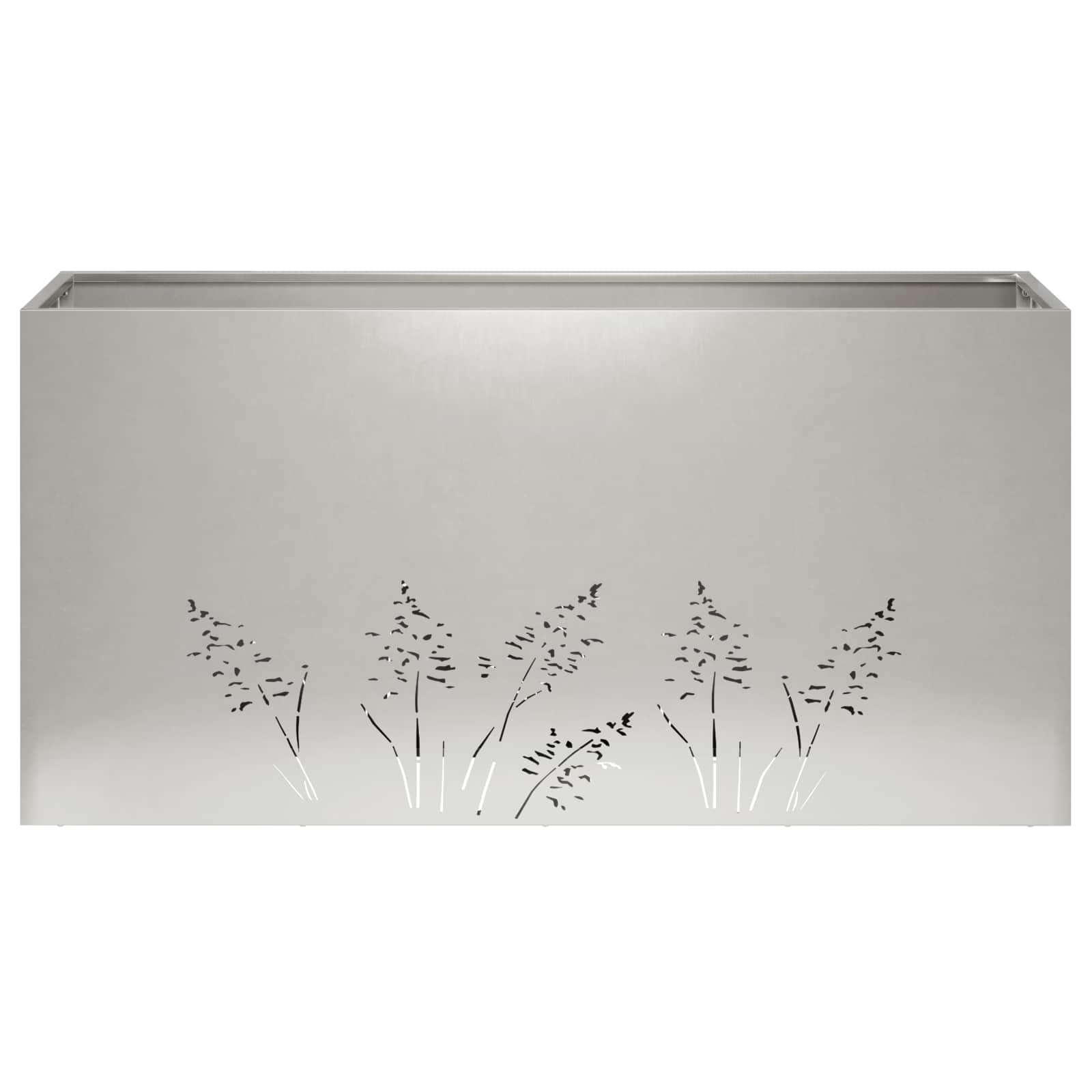 Vaso da giardino 2 pz Argento 100 x 30 x 49 cm Acciaio Inox