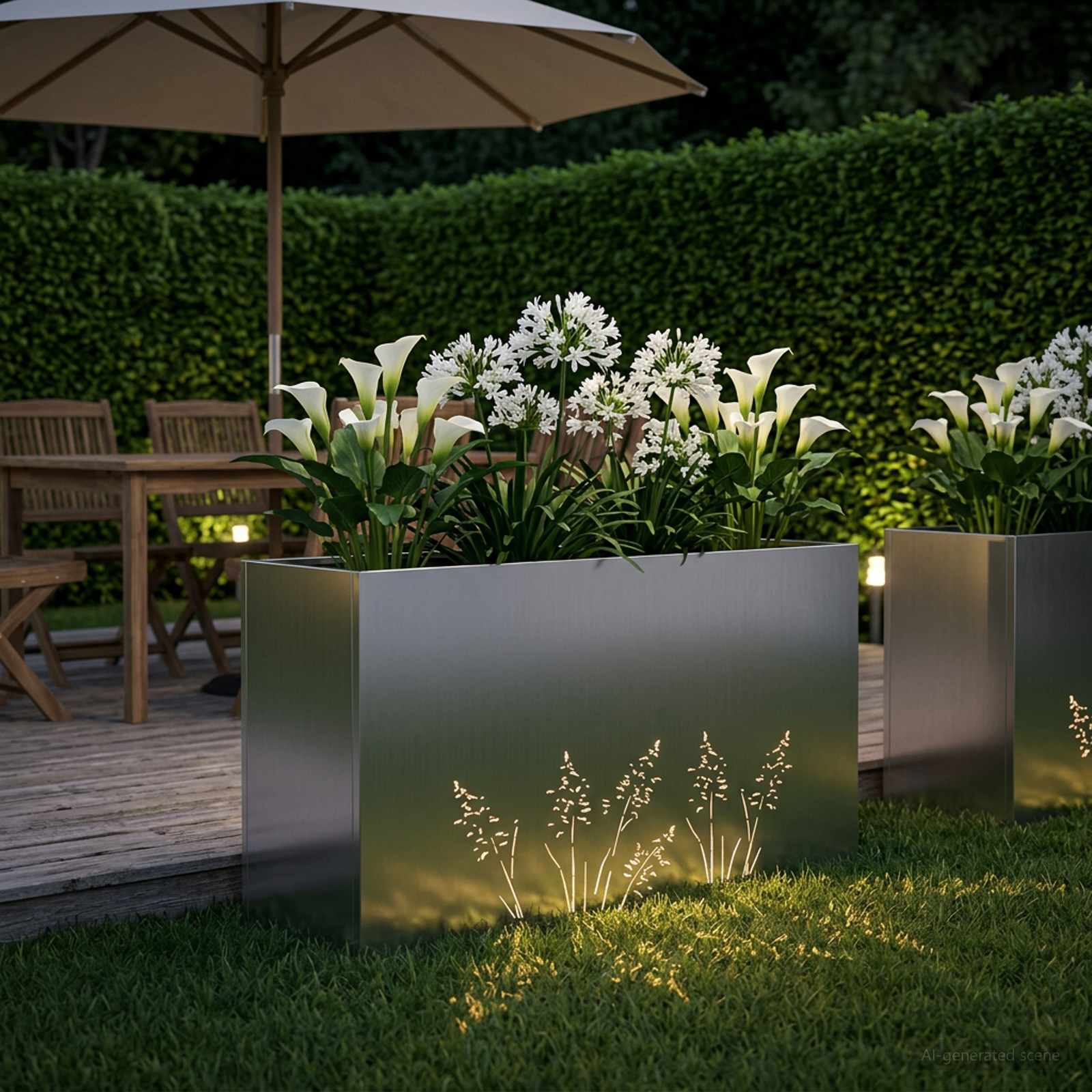 Vaso da giardino Argento 100 x 30 x 49 cm Acciaio zincato